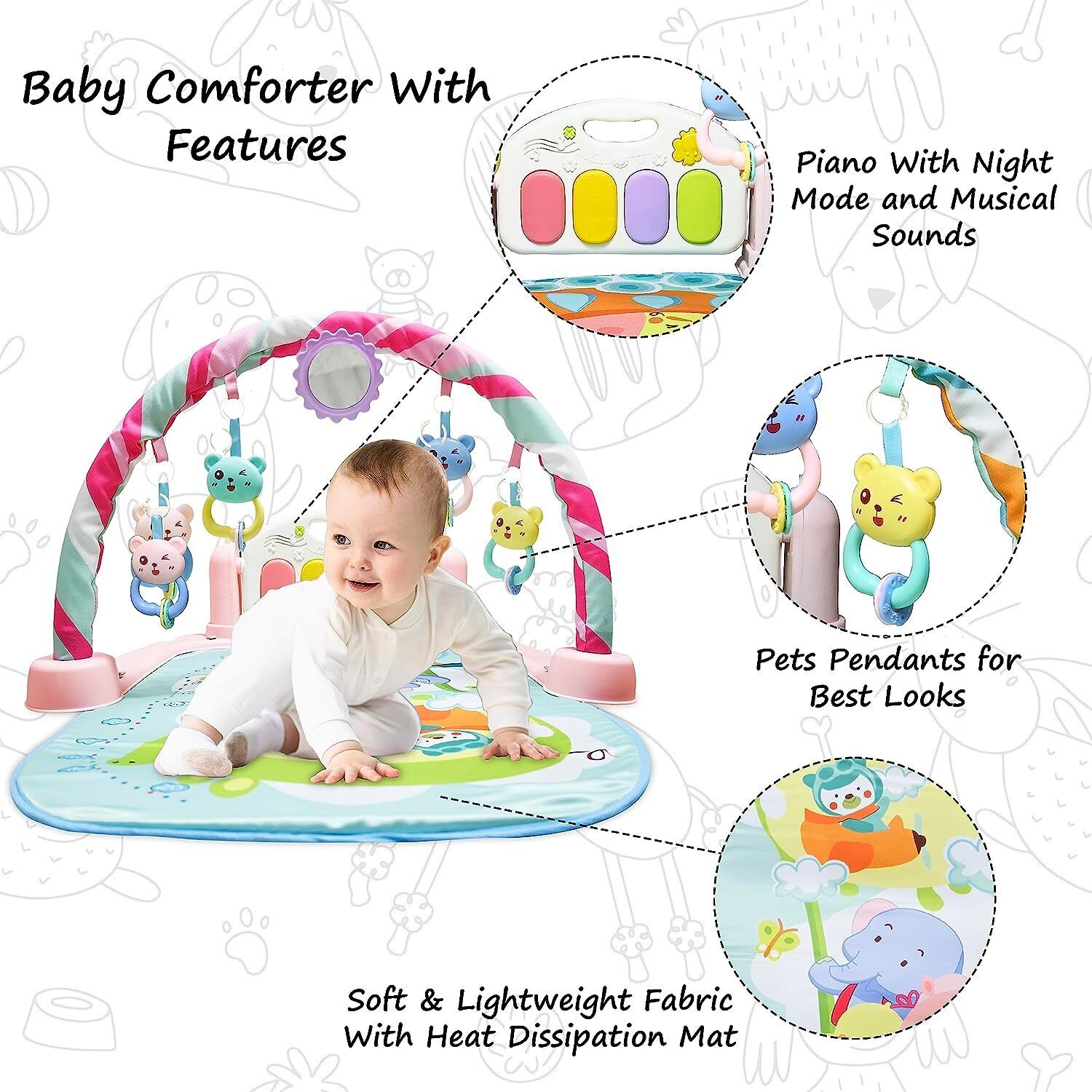 5 in 1 Baby Gym & Fitness Rack for Babies Infant Newborn Baby Boy Girl