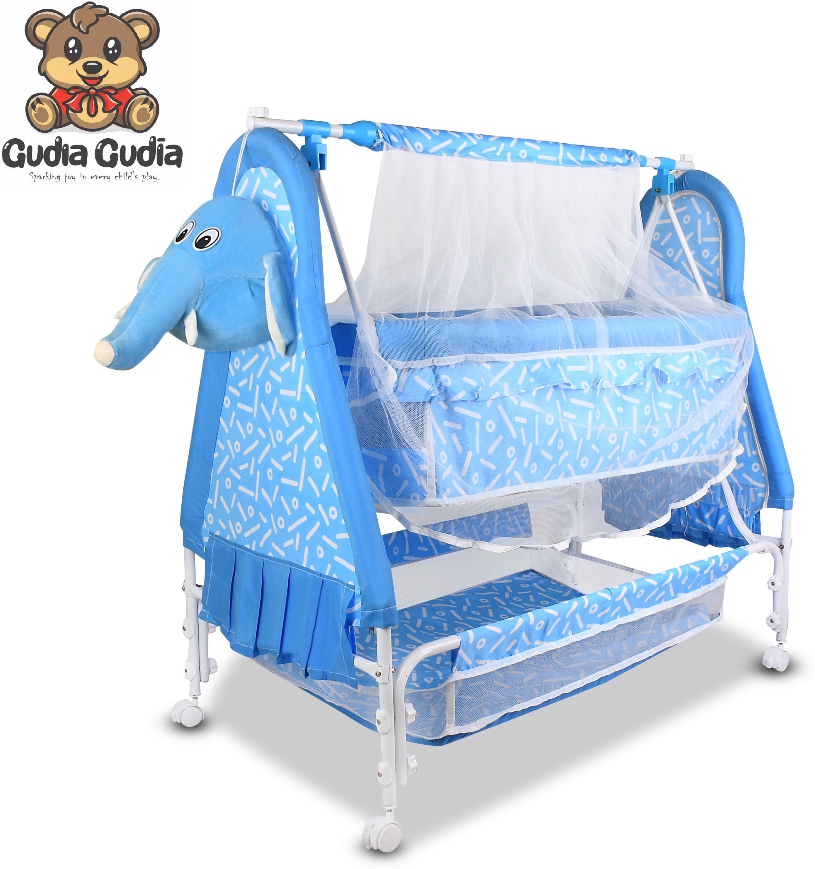 gudda gudia Cradle for kids cradle for baby boy and girl Cradle With Swing & Mosquito Net-picture-10