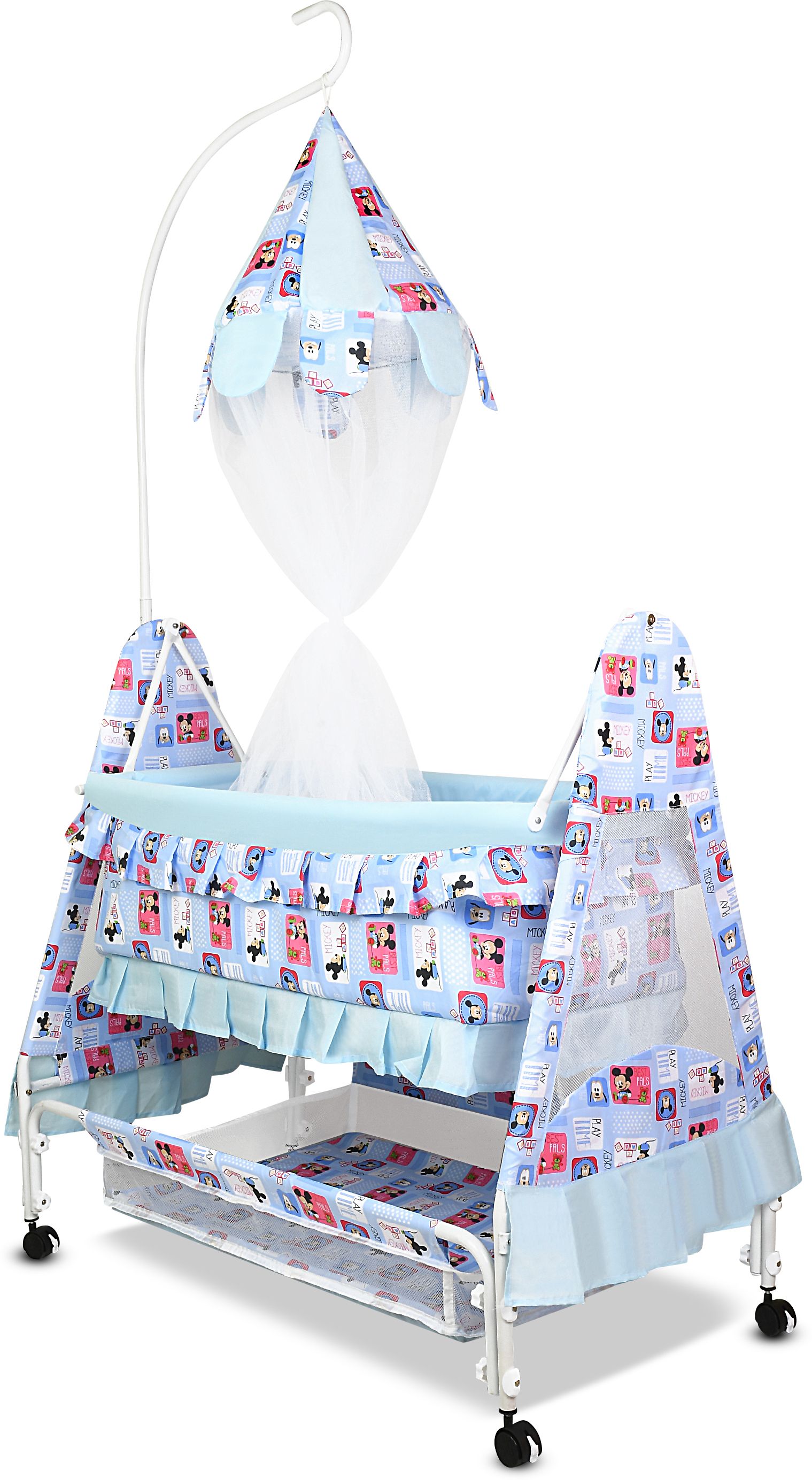 crew4 Cradle for kids cradle for baby boy and girl Cradle With Swing & Mosquito Net-picture-10