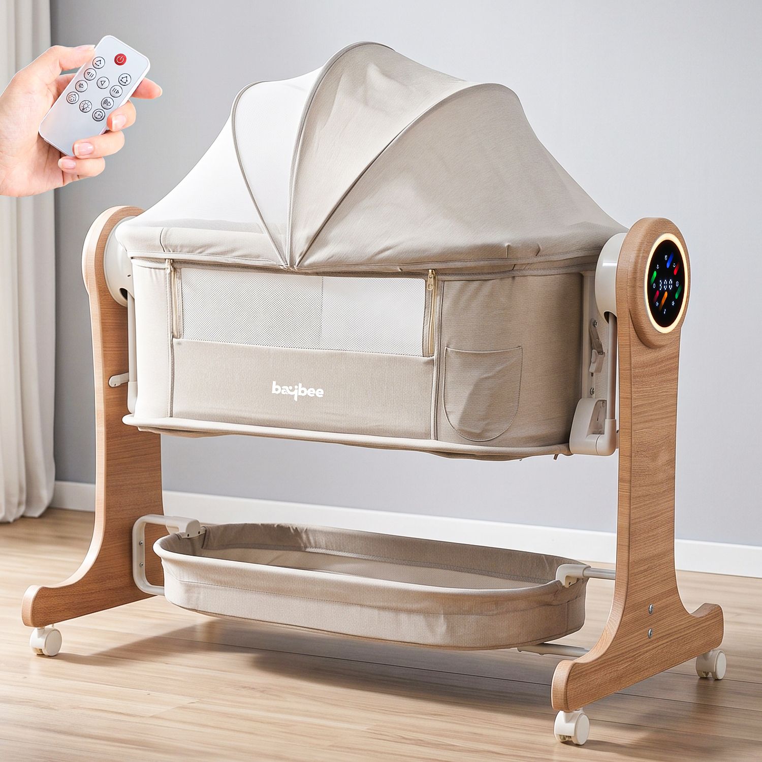 baybee Wooden Electric Swing Cradle for New Born Baby-picture-14