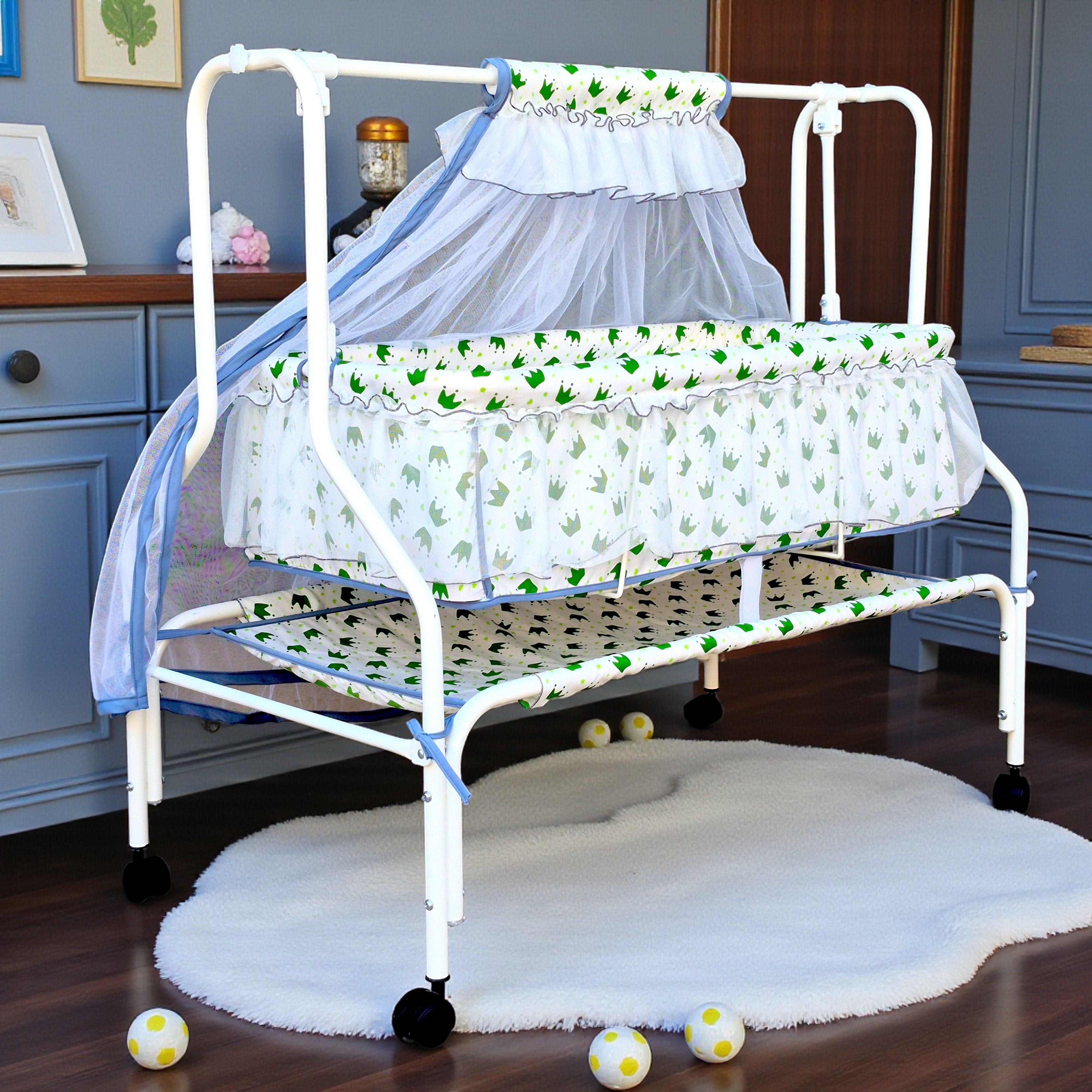 CRONUS | Premium baby cradle Free Plush Mattress & Mosquito Net [0-10 M]