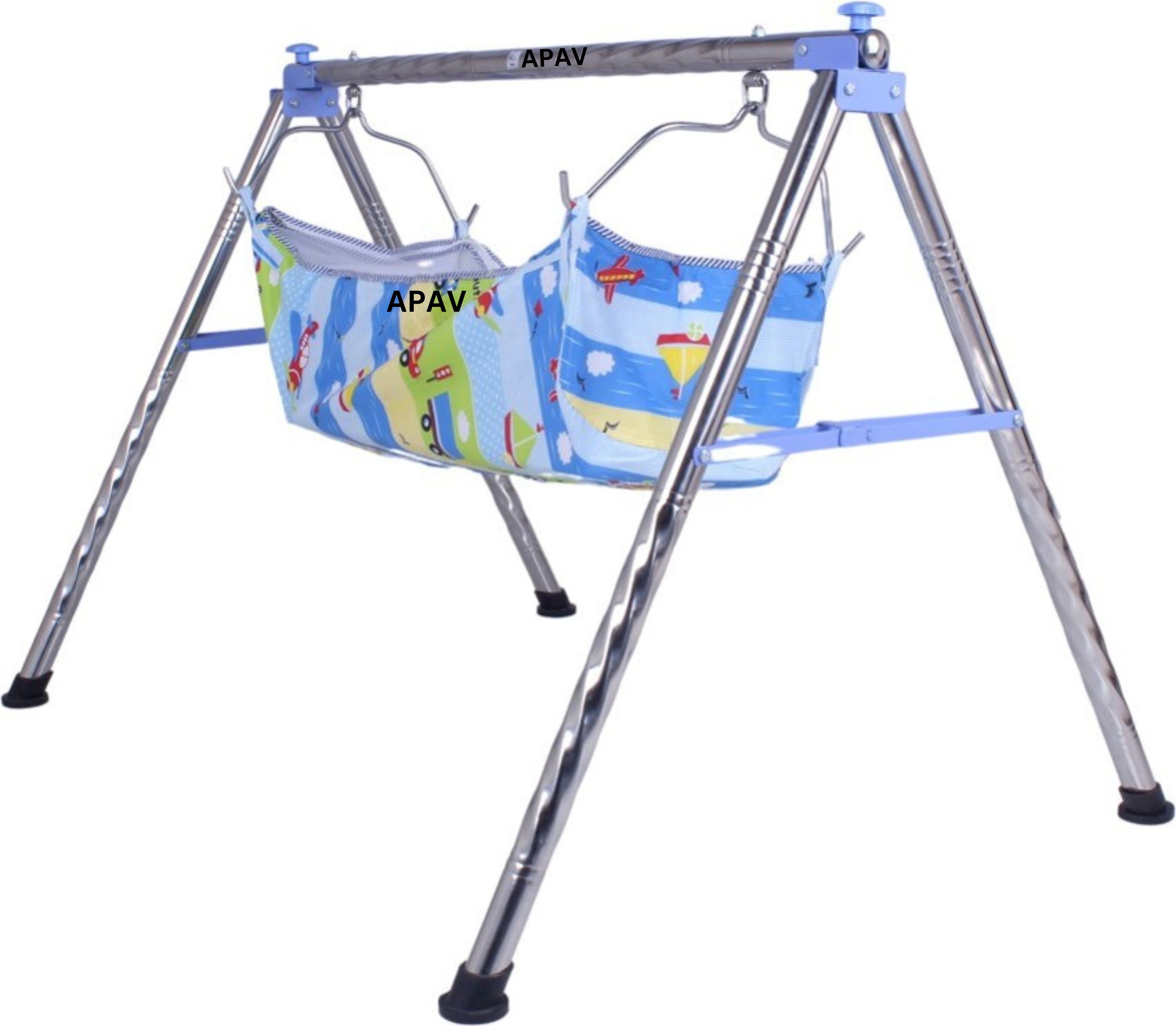 Portable Foldable Baby Cradle | Indian Ghodiyu Style with Stainless Steel Frame-image-26