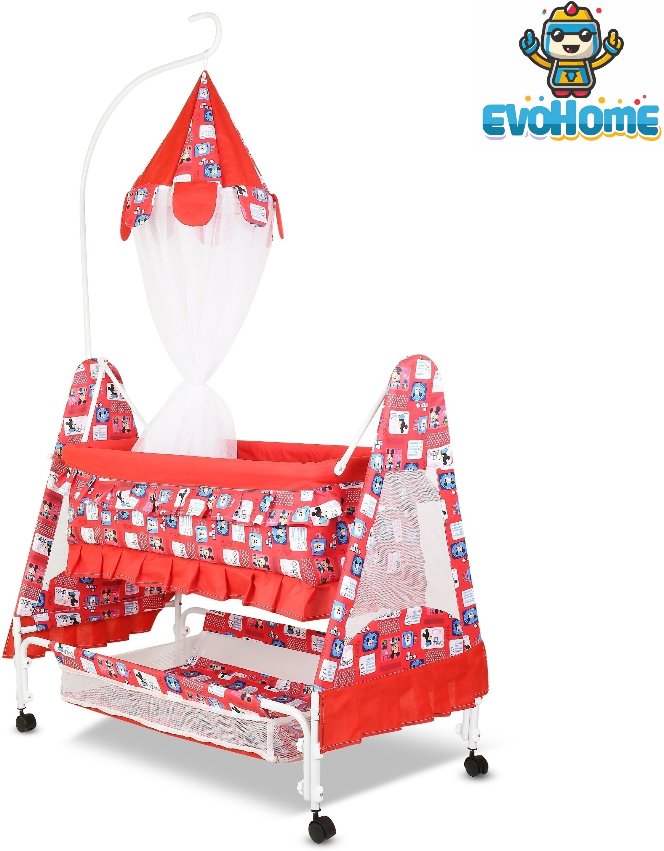 evohome Cradle for kids cradle for baby boy and girl Cradle With Swing & Mosquito Net-picture-7