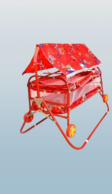 AK STEEL Foldable Baby Cradle Jhula Palna For New Born (RED)-image-46