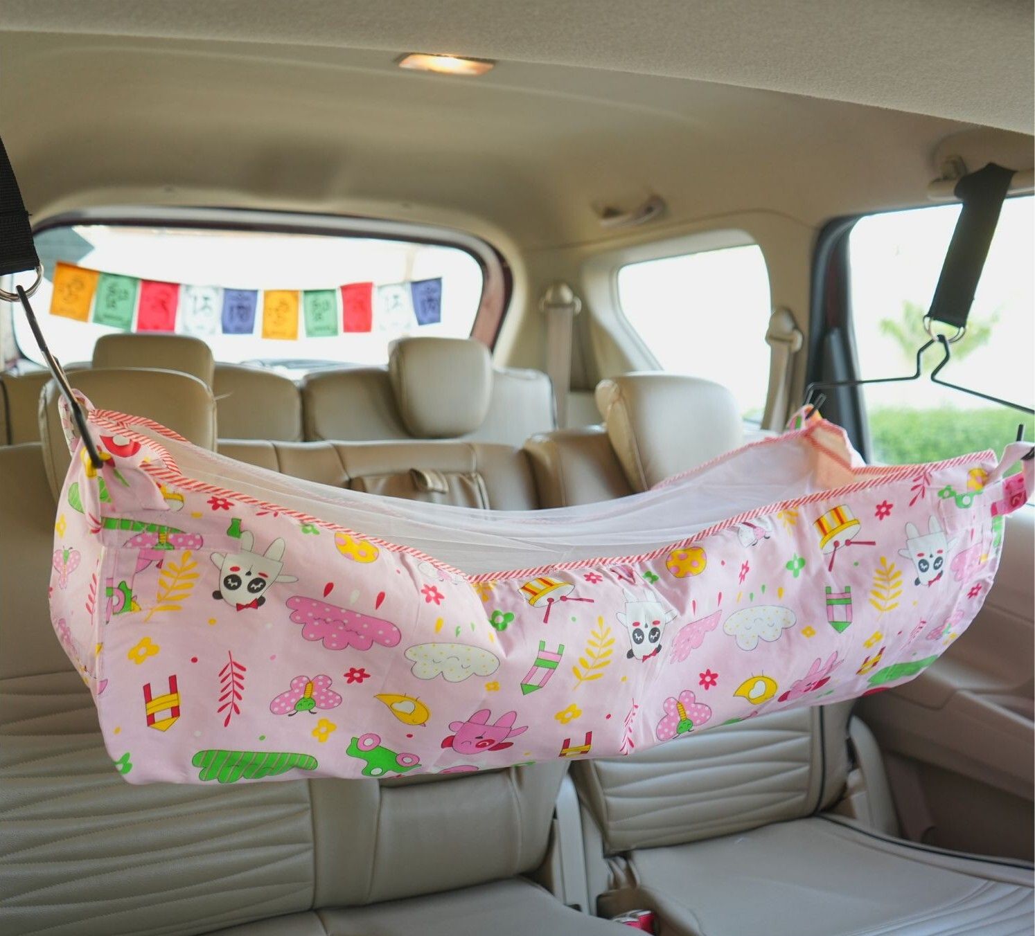 Baby Car Cradle Hammock for 0–3 Year | Adjustable Hanging Swing for Car Travel-image-44