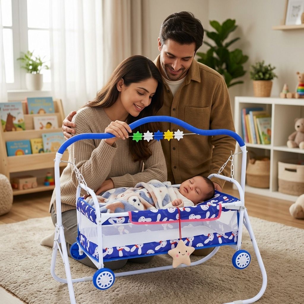 nirjala steel company BABY CRADLE FOR NEW BORN BABY (BLUE)-picture-15