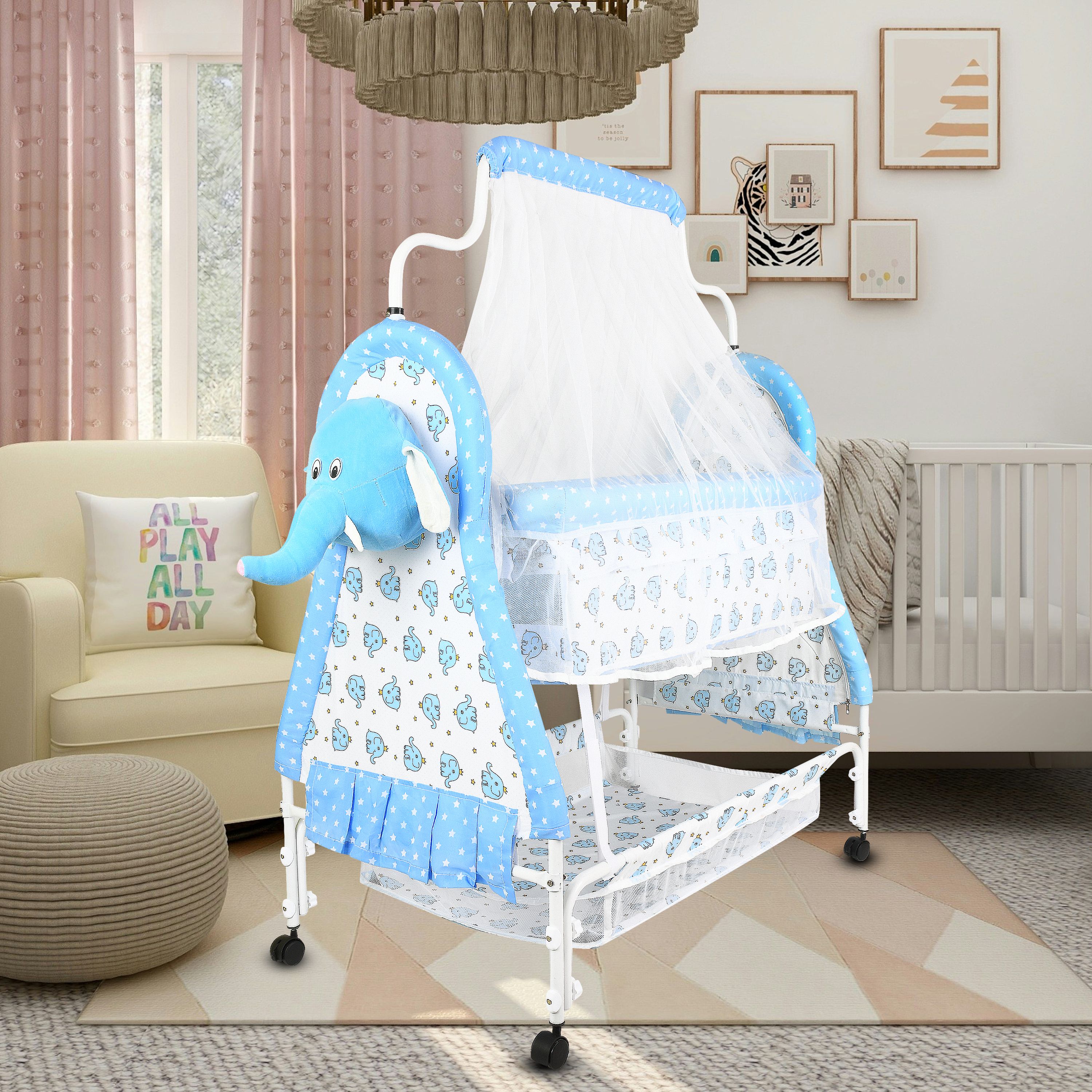 dugri Cradle for kids cradle for baby boy and girl Cradle With Swing & Mosquito Net-picture-28