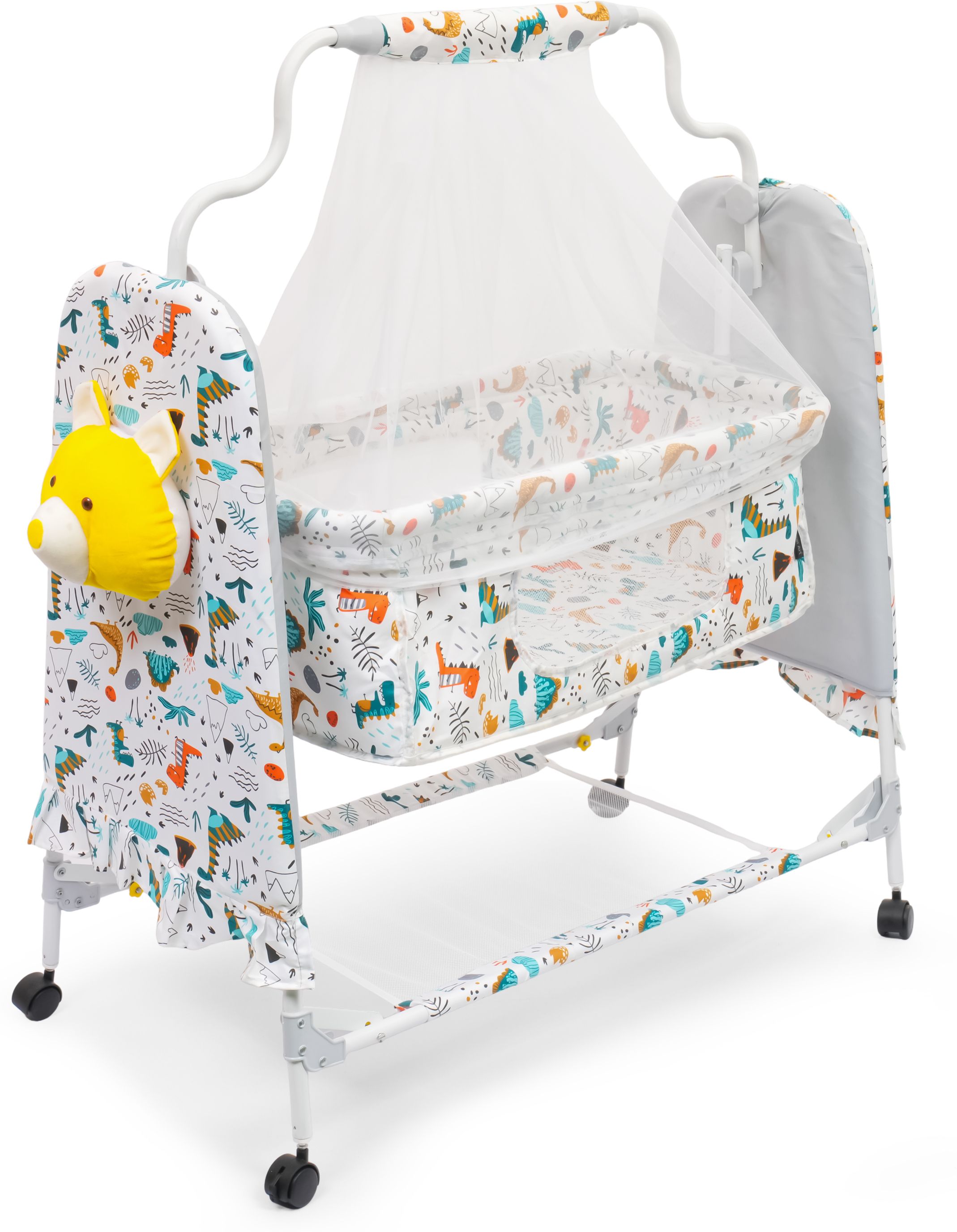 v house magic Zazu Cradle White with Wheels Storage Foldable Infant Bassinet with Mosquito Net-picture-25