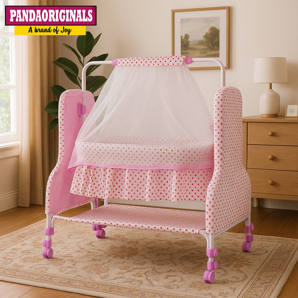 pandaoriginals BEST PINK BABY CRADLE PREMIUM | Best in segment for New Born-picture-12