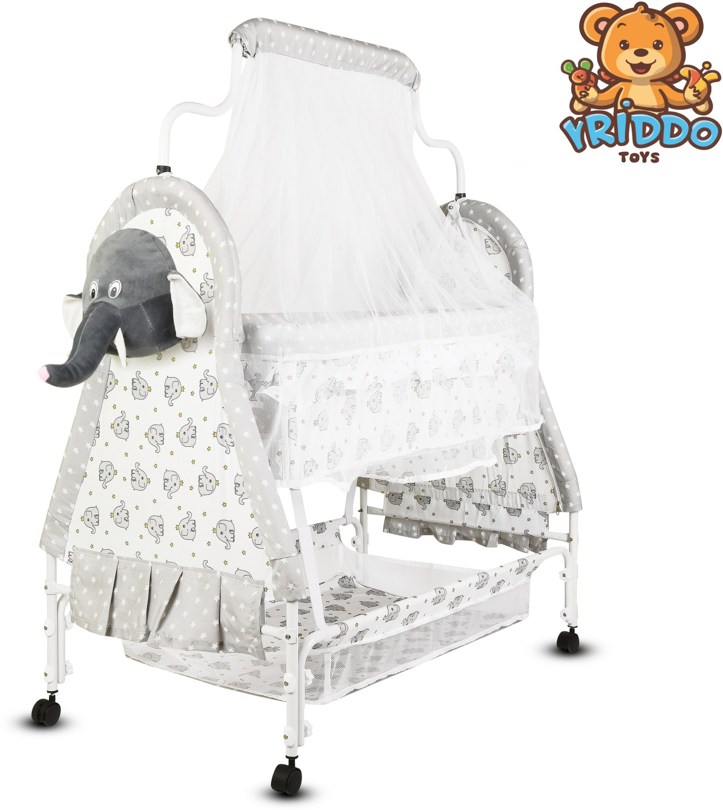 kriddo Cradle for kids cradle for baby boy and girl Cradle With Swing & Mosquito Net-picture-13