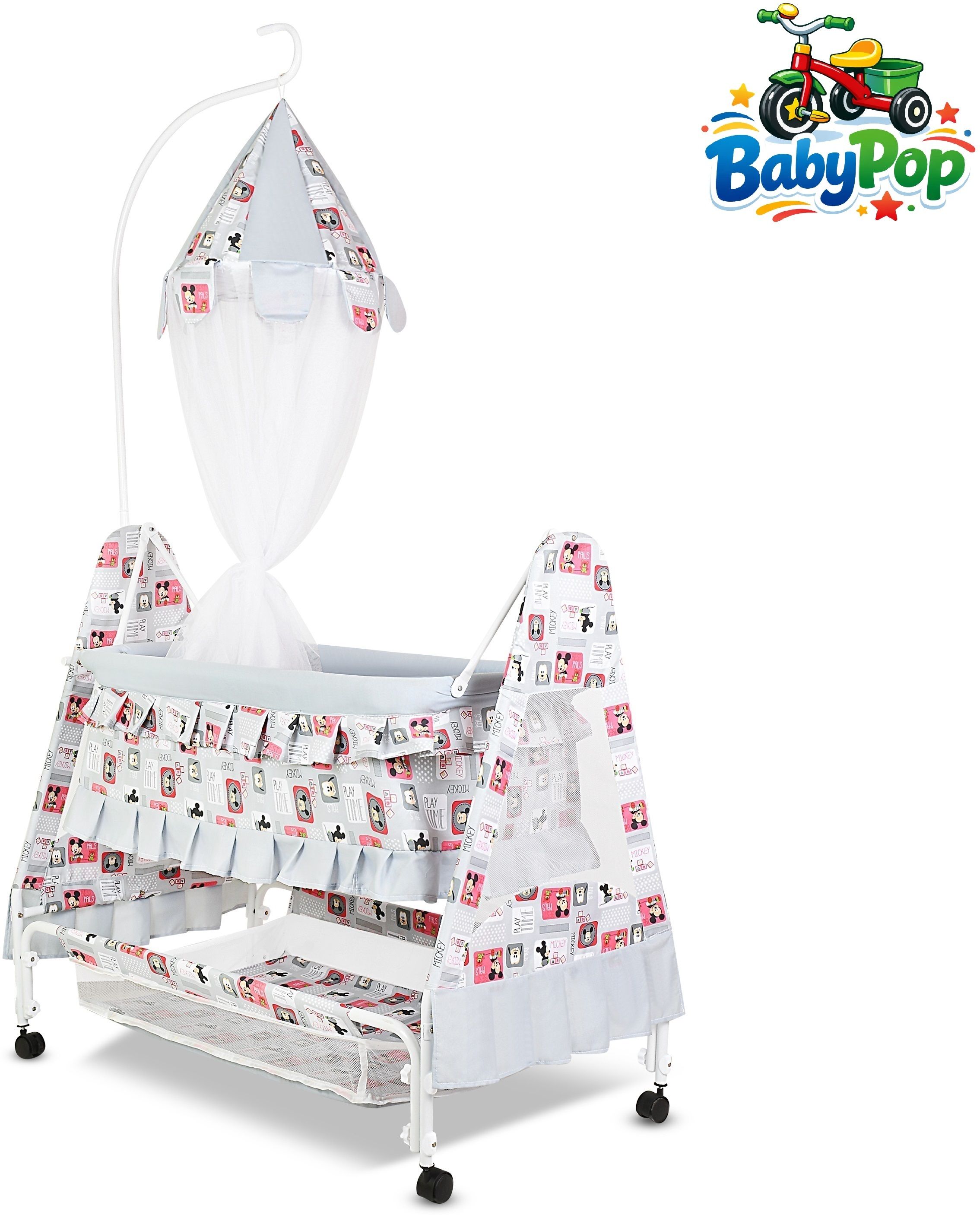 Cradle for kids cradle for baby boy and girl Cradle With Swing & Mosquito Net-image-28