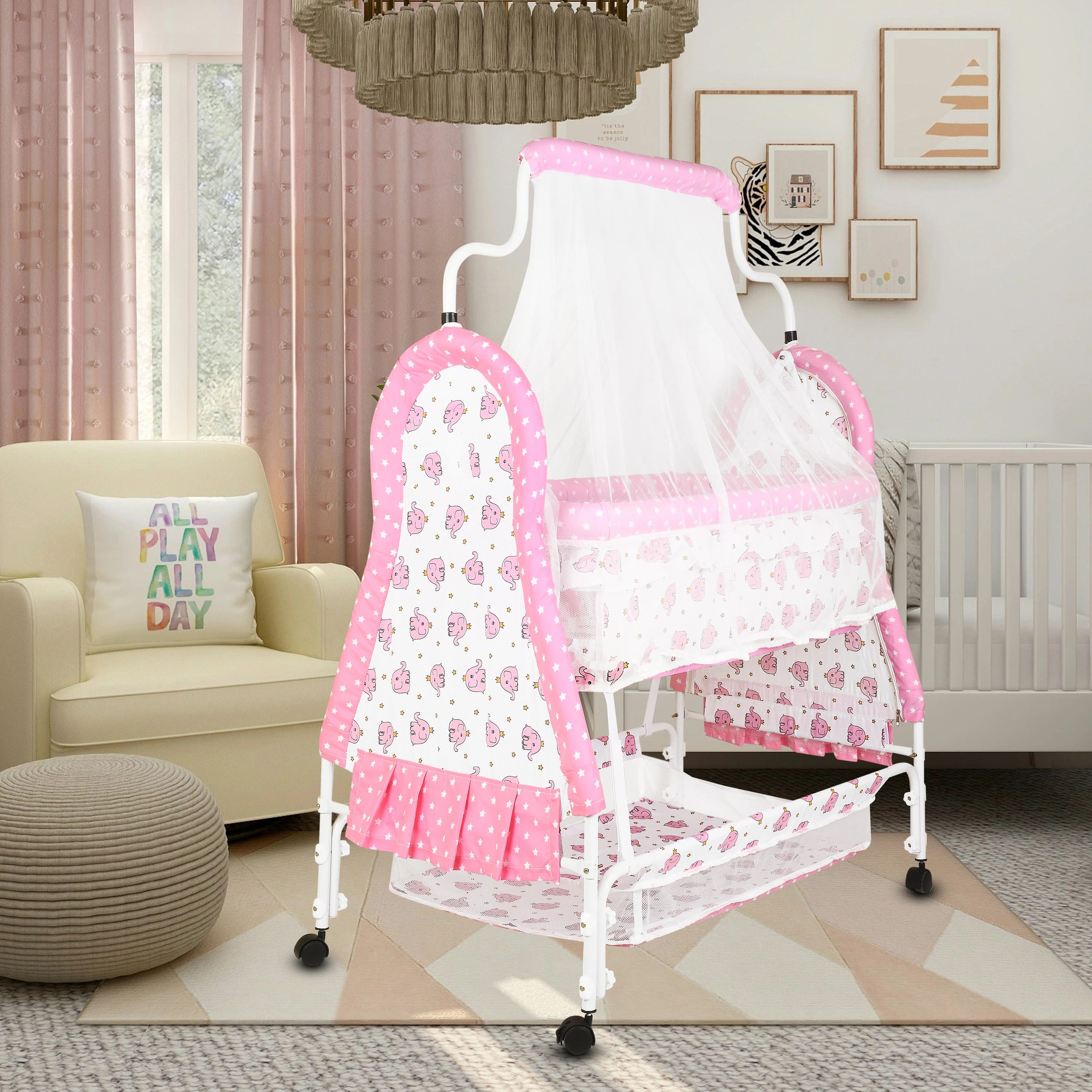 evohome Cradle for kids cradle for baby boy and girl Cradle With Swing & Mosquito Net-picture-11