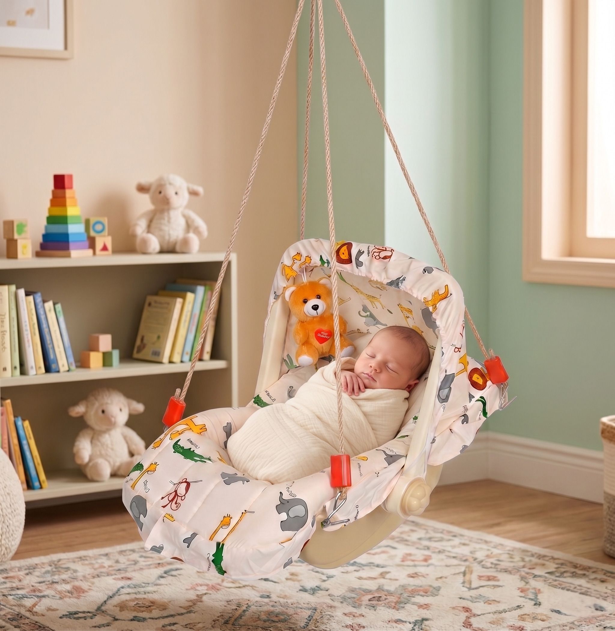 avani metrobuzz Baby Swing Crib Cradle Bouncer Rocker Carry Cot Jhula for 0-18 Months Babies-picture-28