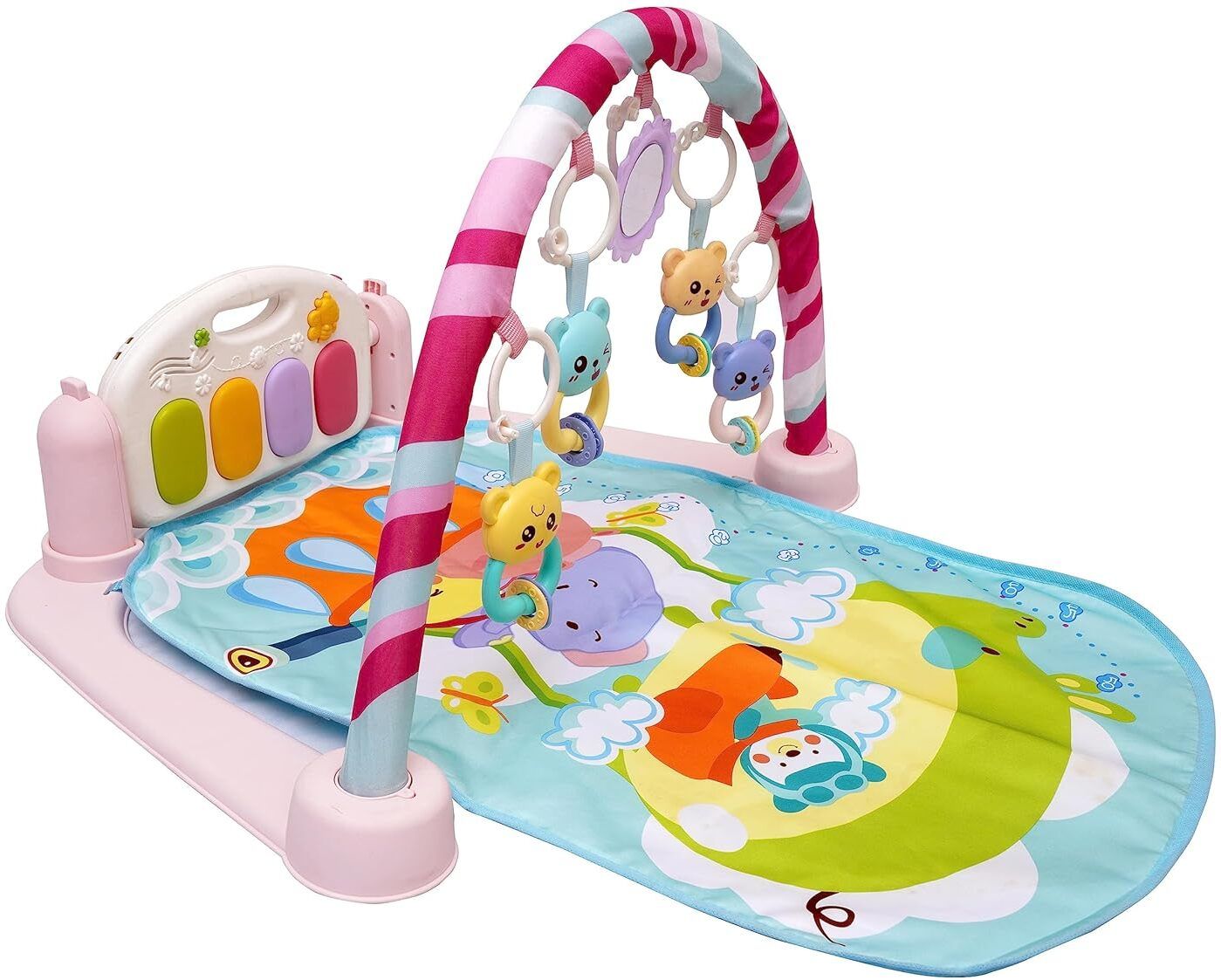 Baby Play Gym Mat & Piano for Kids 0-2 Year Lights & Music Activity Toys for Boy