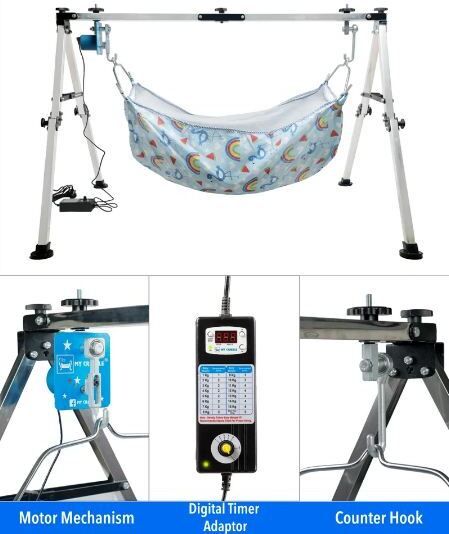 Automatic Electric Cradle for Baby | NRI Stainless Steel + Digital Timer-image-23