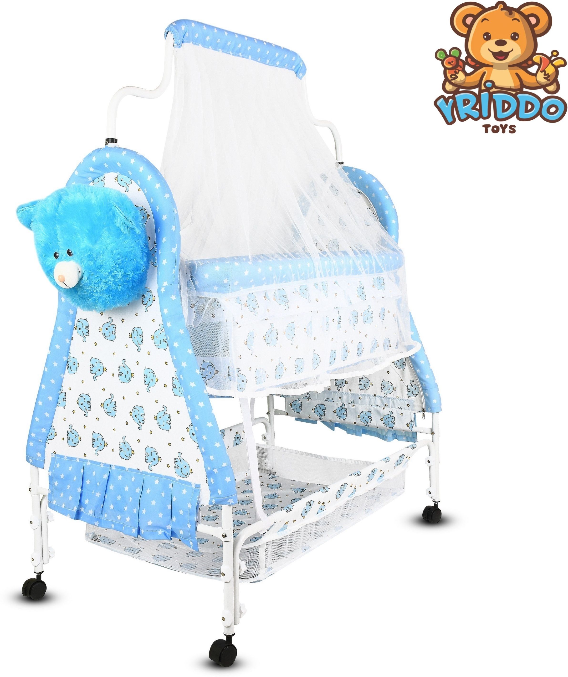 kriddo Cradle for kids cradle for baby boy and girl Cradle With Swing & Mosquito Net-picture-15