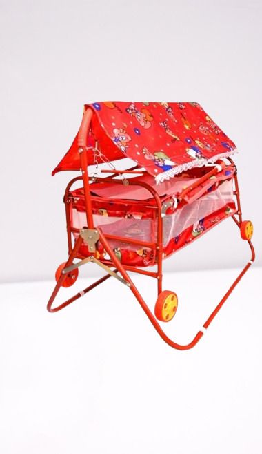 AK STEEL Foldable Baby Cradle Jhula Palna For New Born (RED)-image-45