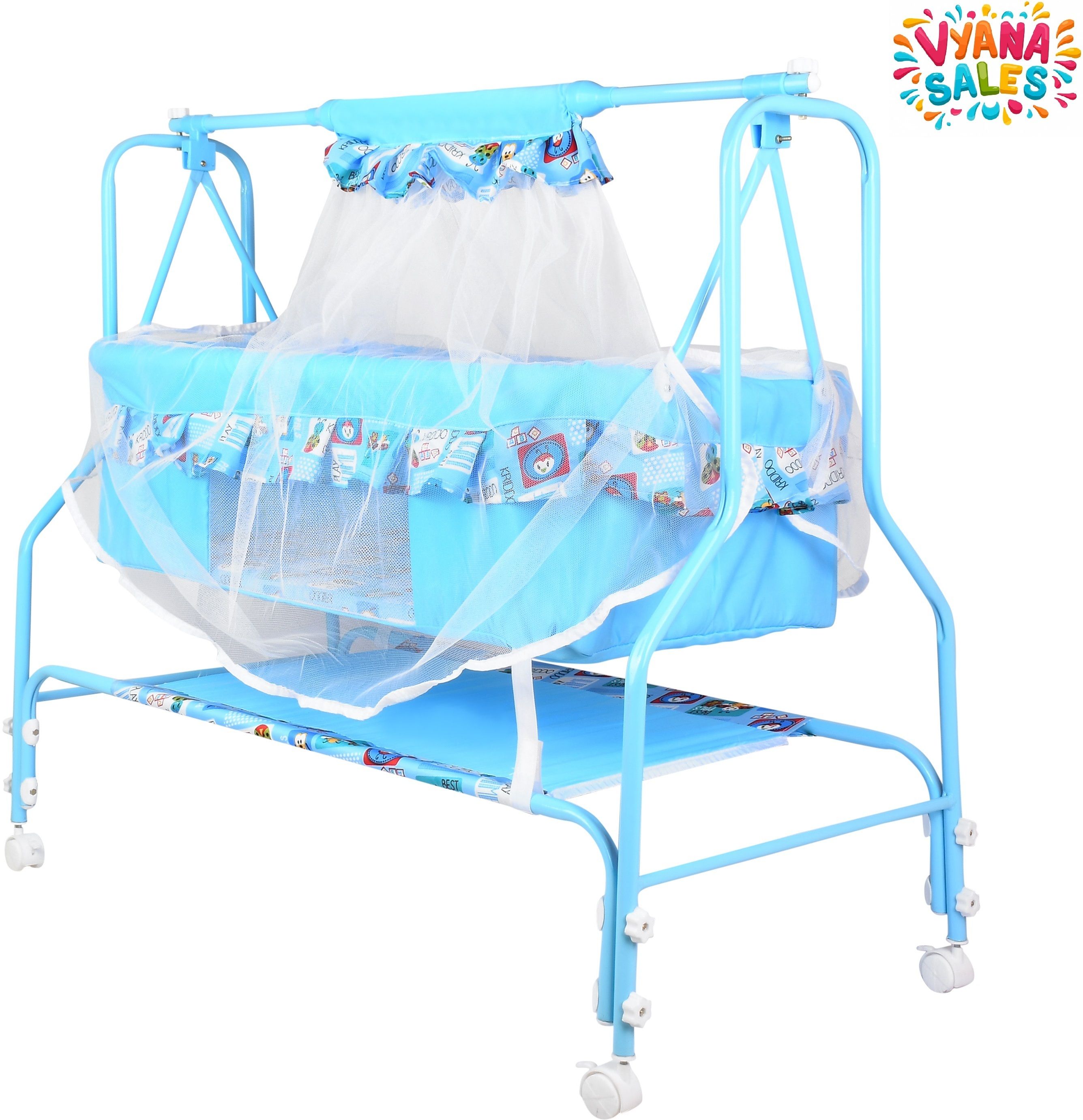 Cradle for kids cradle for baby boy and girl Cradle With Swing & Mosquito Net-image-35