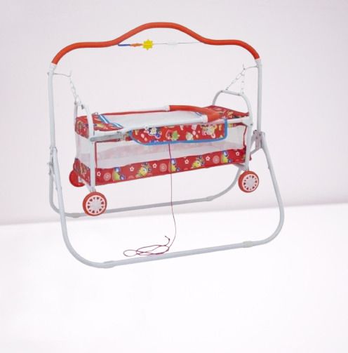 nirjala steel company AK STEEL Foldable Baby Cradle Jhula Palna For New Born (RED)-picture-15