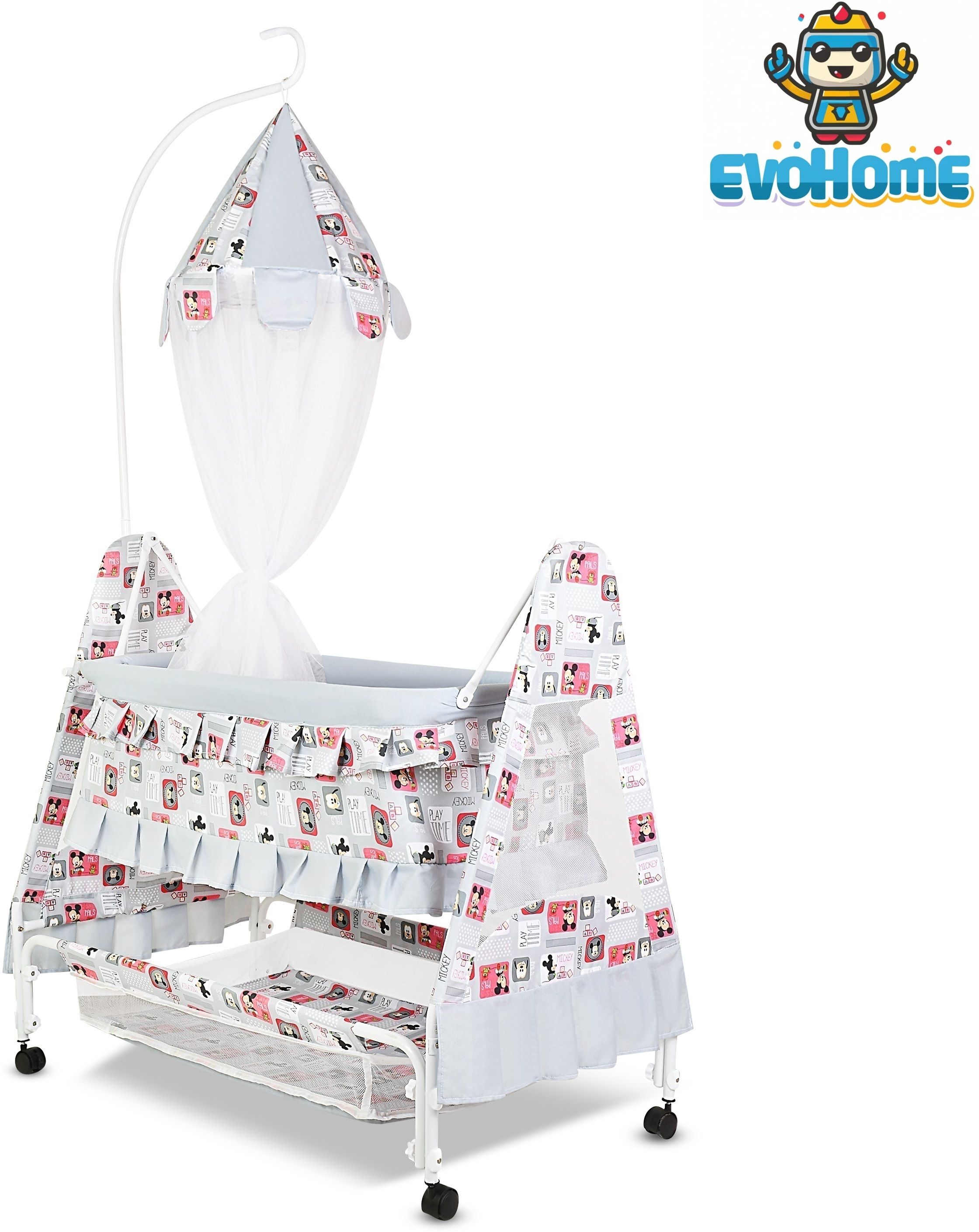 Cradle for kids cradle for baby boy and girl Cradle With Swing & Mosquito Net-image-43