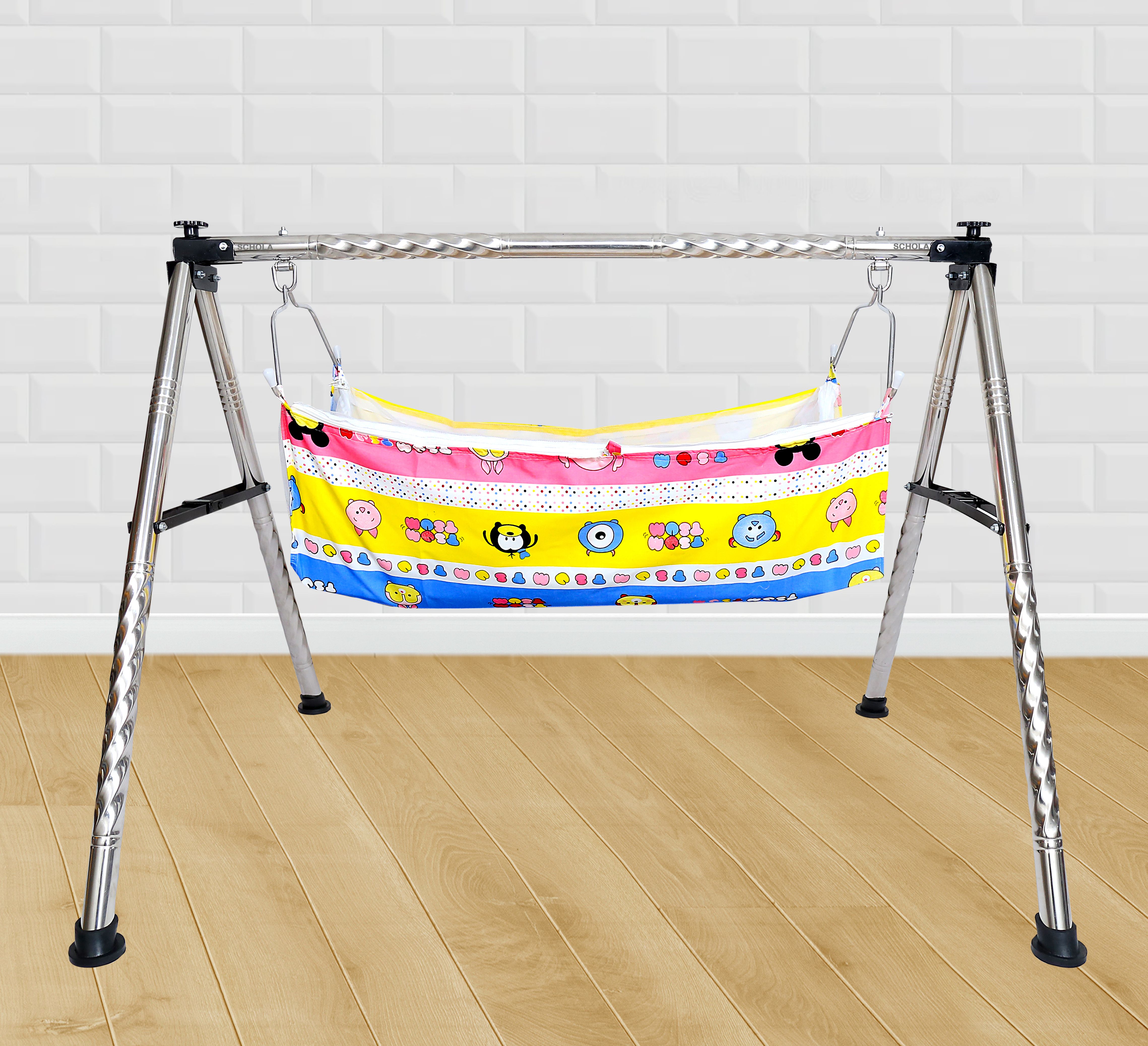 Foldable Portable Cradle with Round Frame, Indian Style Ghodiyu-image-3