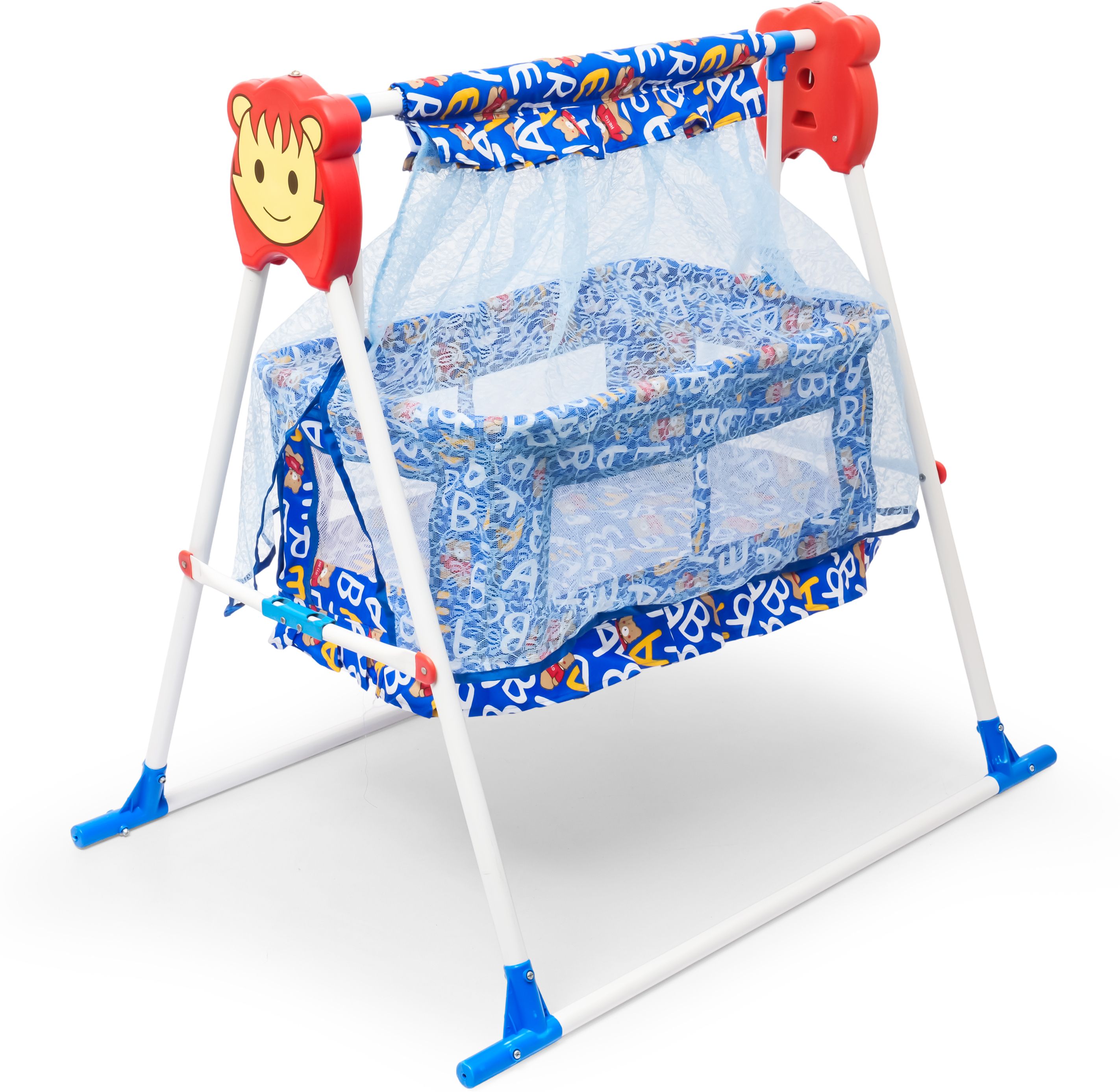 2in1 Portable Baby Giggli Cradle Blue Swing with Mosquito Net Folding Infant-image-37