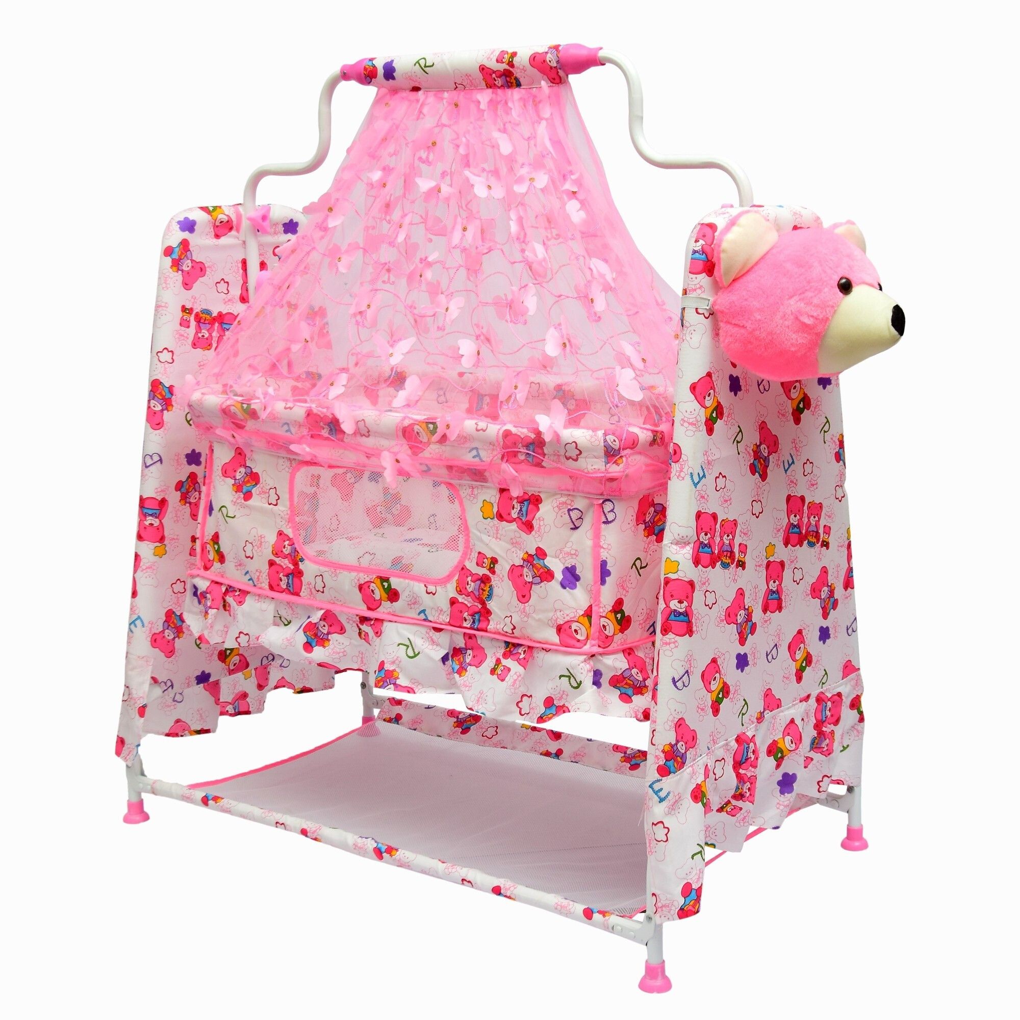 NEW BORN BABY CRADLE BABY SWING BABY JHOOLA BABY CRIB BABY PALHNA BABY CRADLE (0-9 MONTHS )PINK-image-25