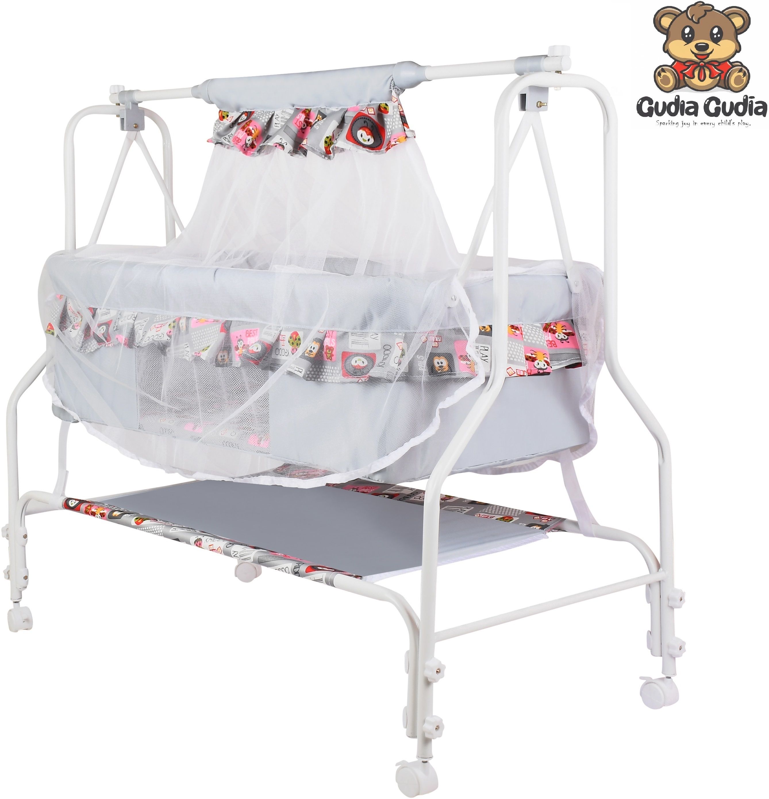 Cradle for kids cradle for baby boy and girl Cradle With Swing & Mosquito Net-image-39