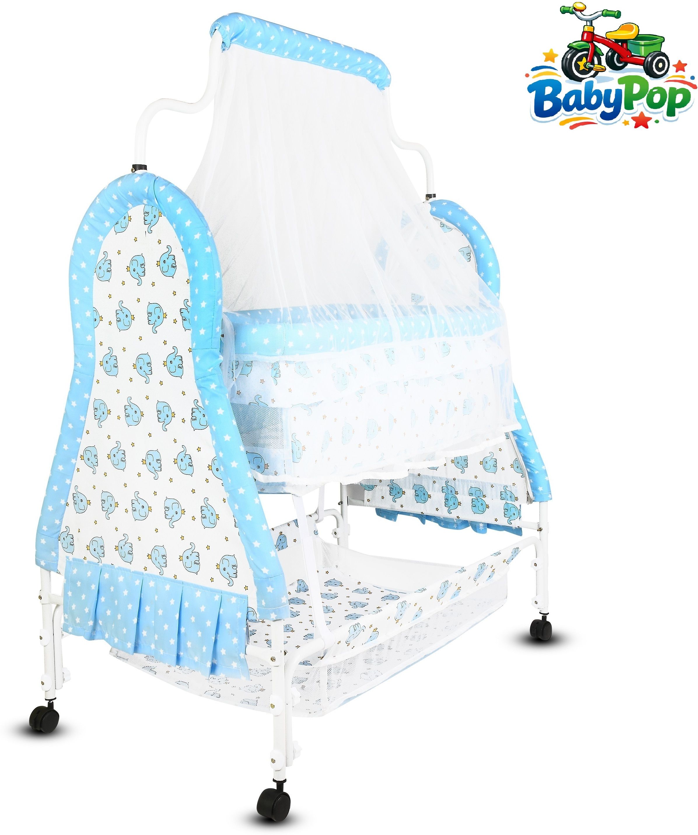 Cradle for kids cradle for baby boy and girl Cradle With Swing & Mosquito Net-image-30