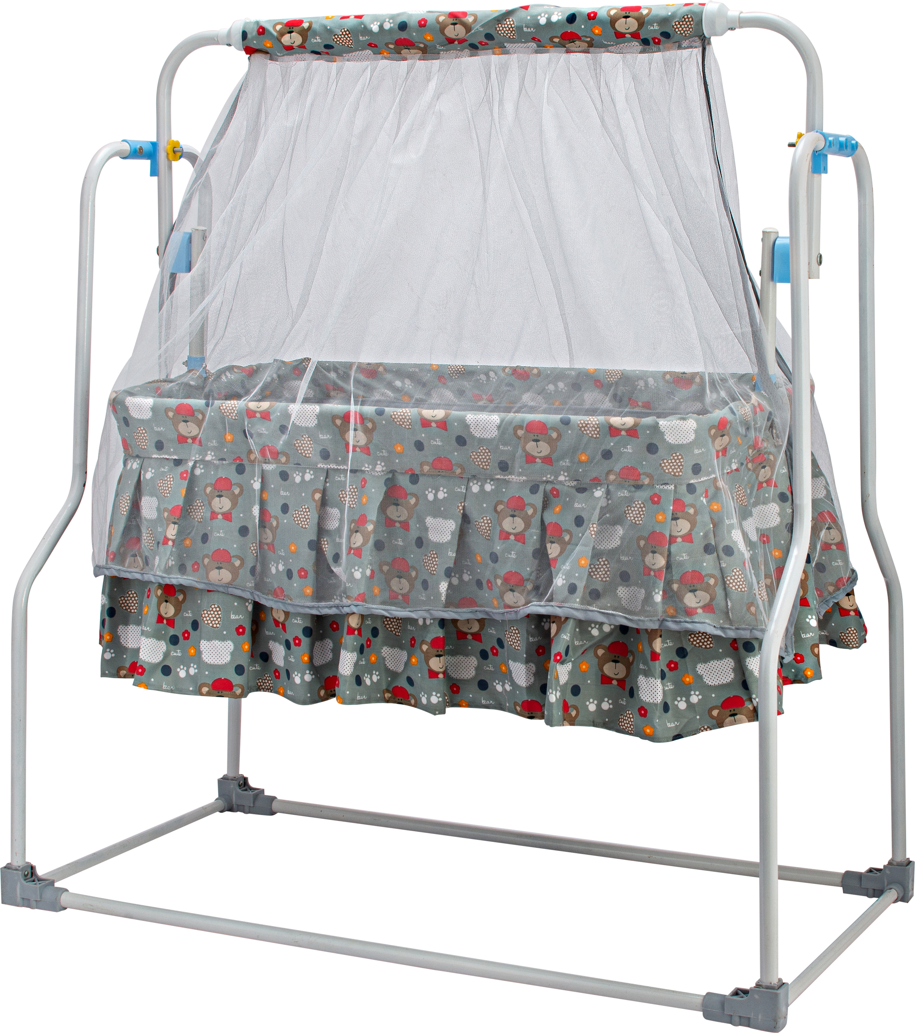 swingish New Born Baby Swing Cradle with Hidden Wheels and Smooth Swing Funcion image 1