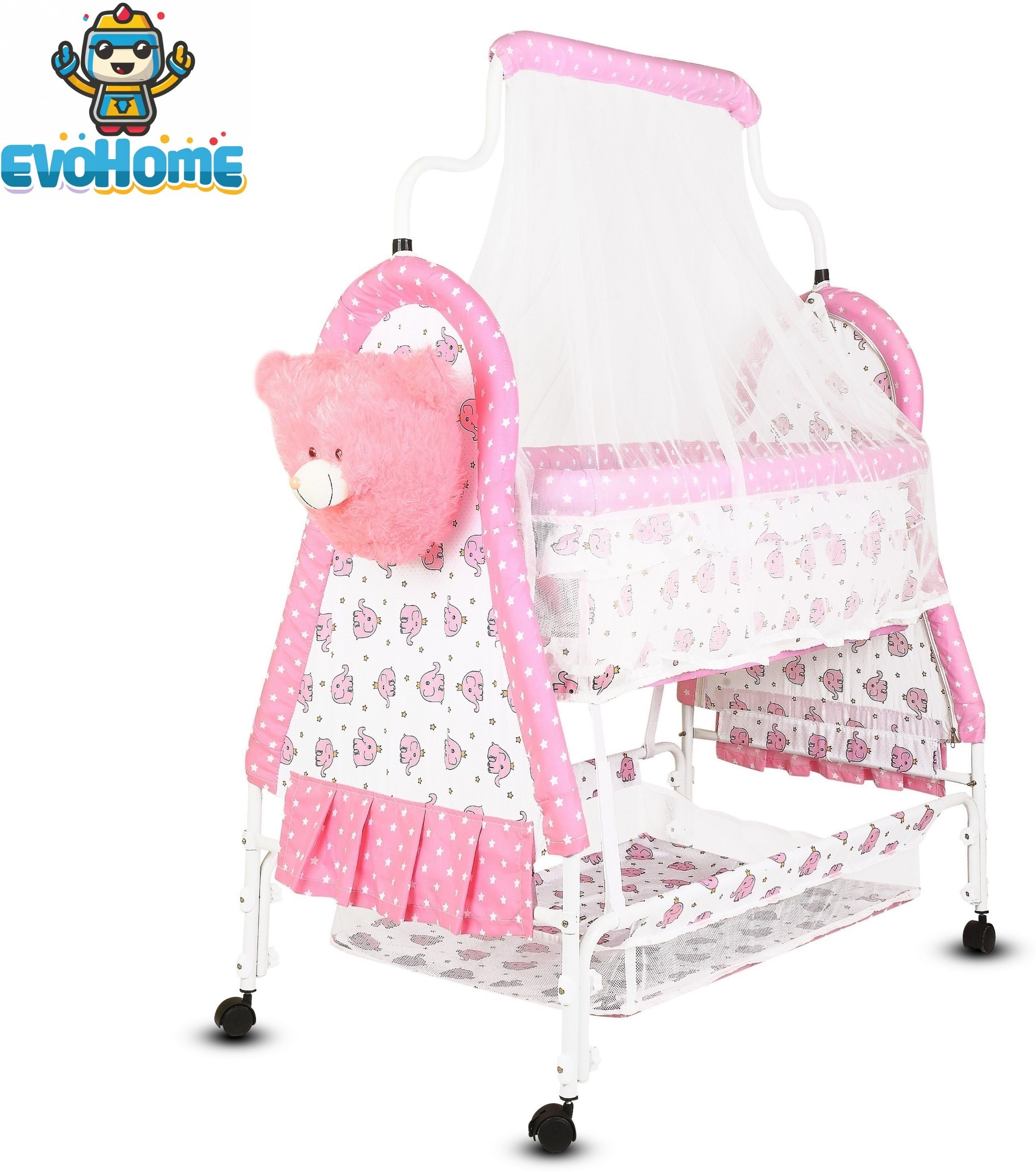 Cradle for kids cradle for baby boy and girl Cradle With Swing & Mosquito Net-image-49