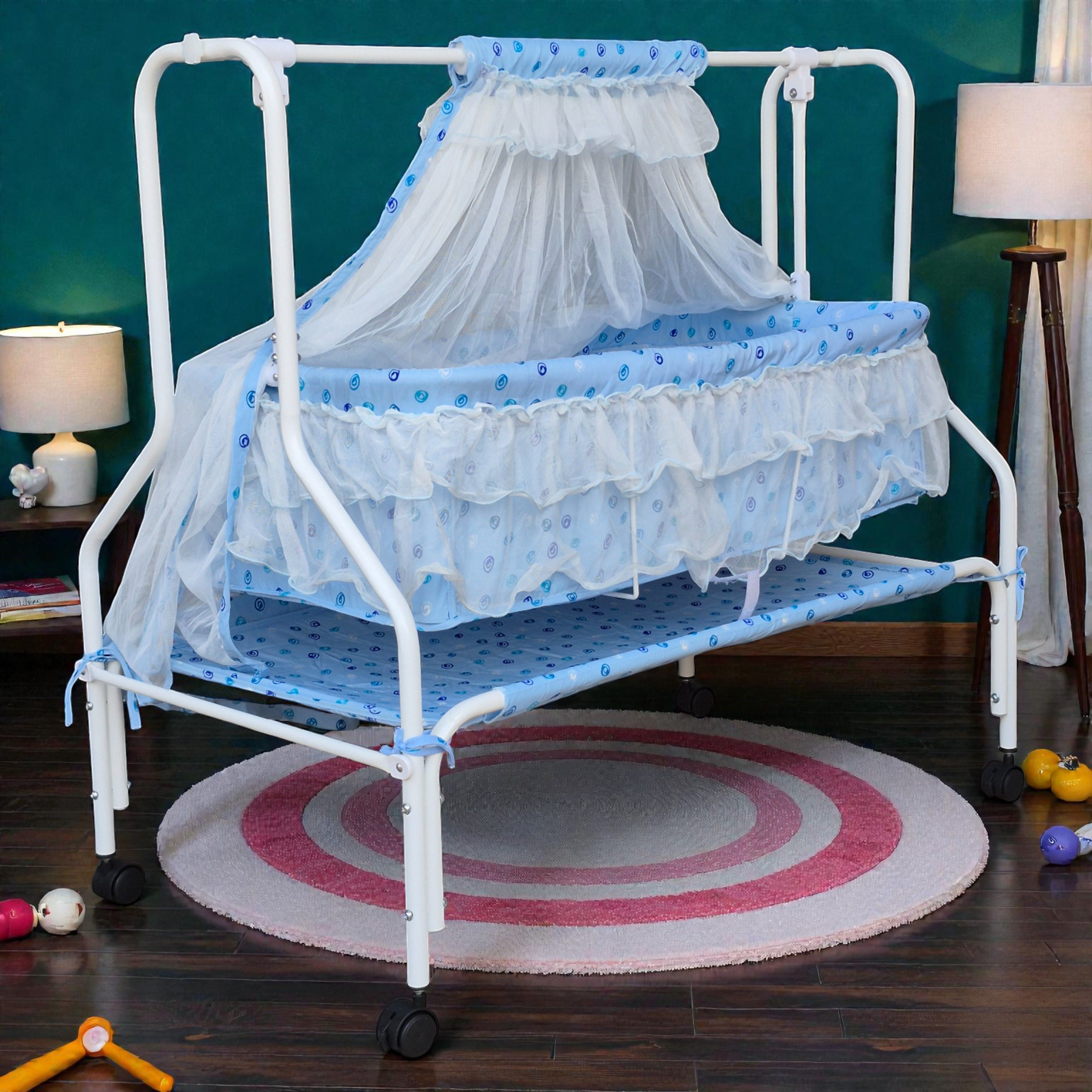 kiddery HESTIA | Premium baby cradle Free Plush Mattress & Mosquito Net [0-10 M]-picture-10