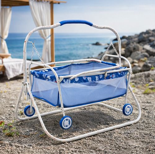 imphi Baby Cradle with Wheels and Breathable Fabric for Newborn Comfort-picture-32