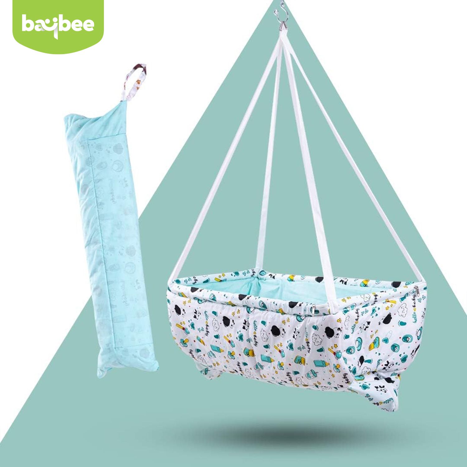 baybee Newborn Hanging Cradle for Baby Jhula Sleep Swing Cradle with Net and Spring Set-picture-6