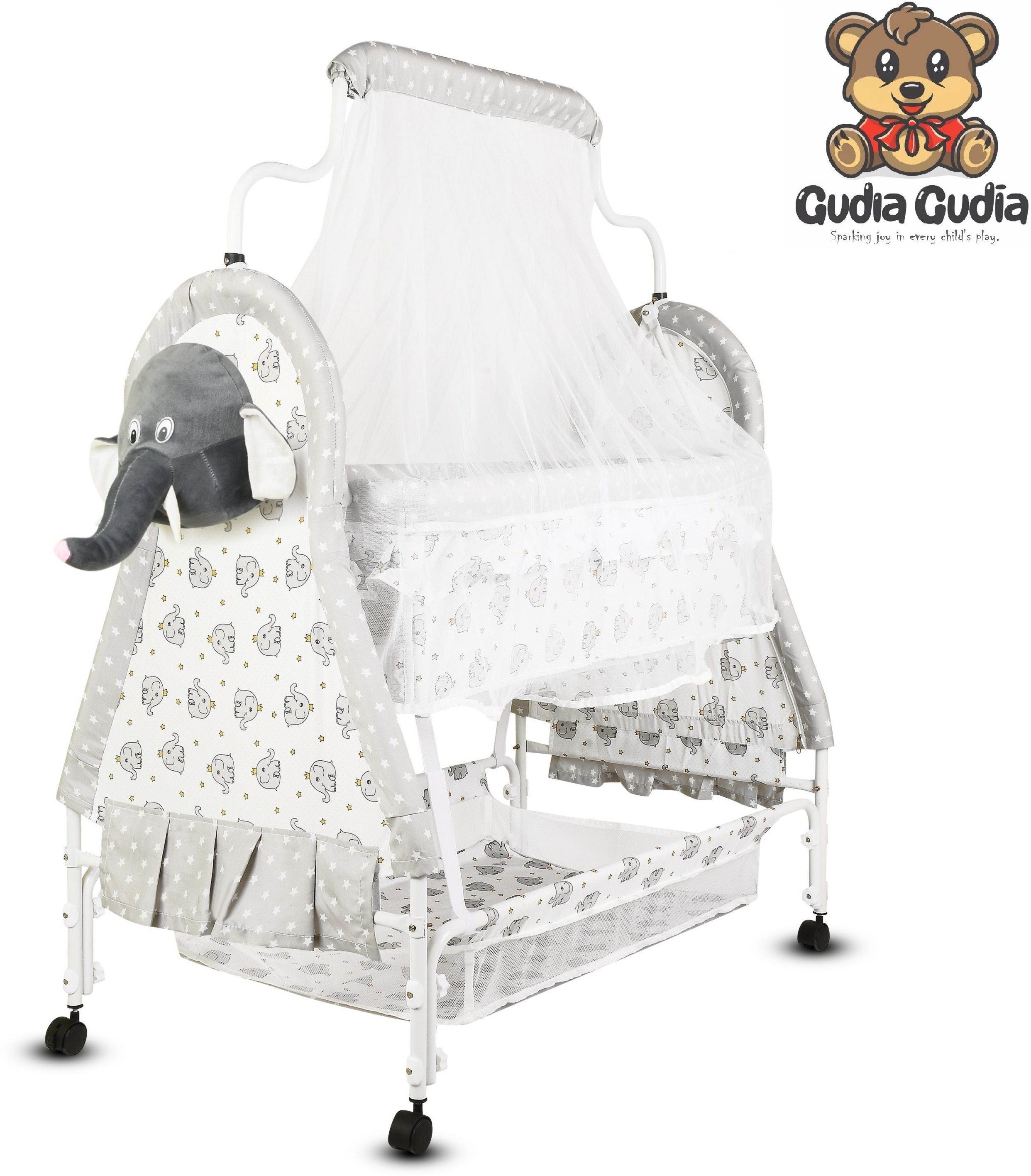 Cradle for kids cradle for baby boy and girl Cradle With Swing & Mosquito Net-image-40