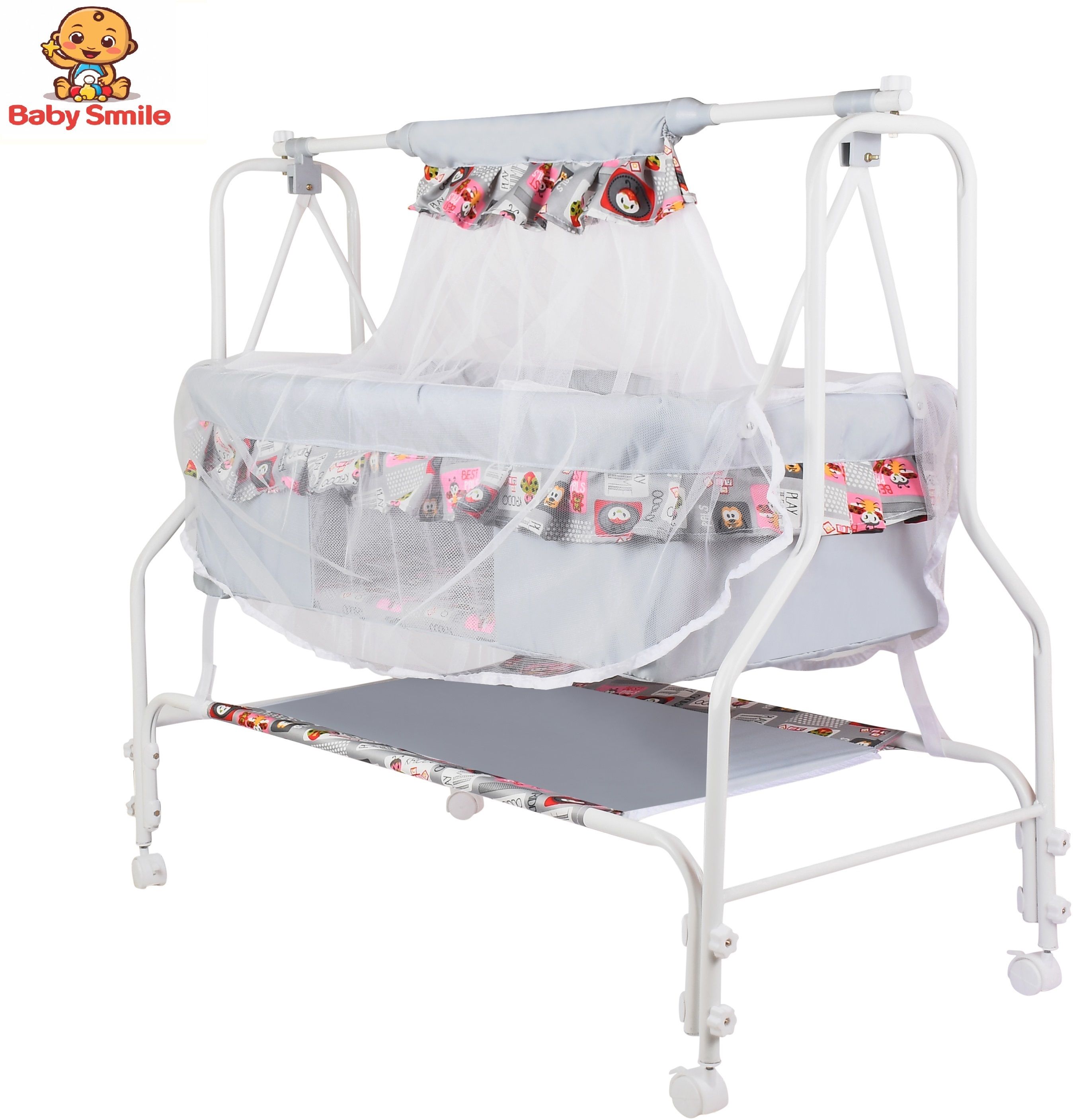 Cradle for kids cradle for baby boy and girl Cradle With Swing & Mosquito Net-image-26