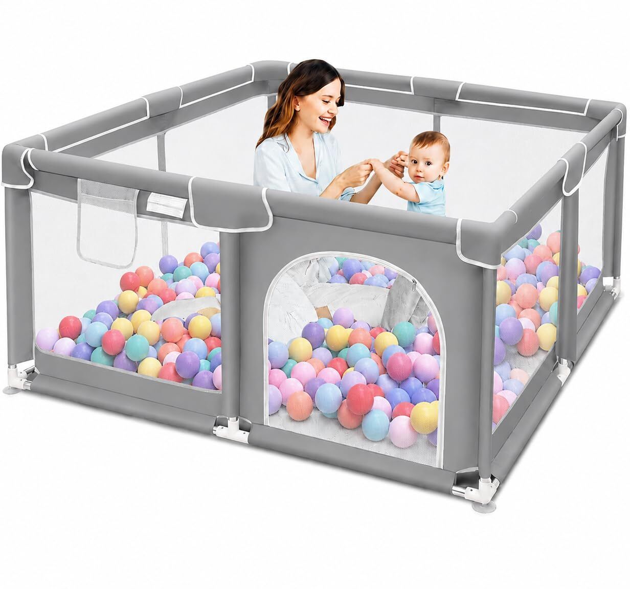 shiv sales Baby Playpen for Kids Large Size Safety Fence with Mesh Cot-picture-27