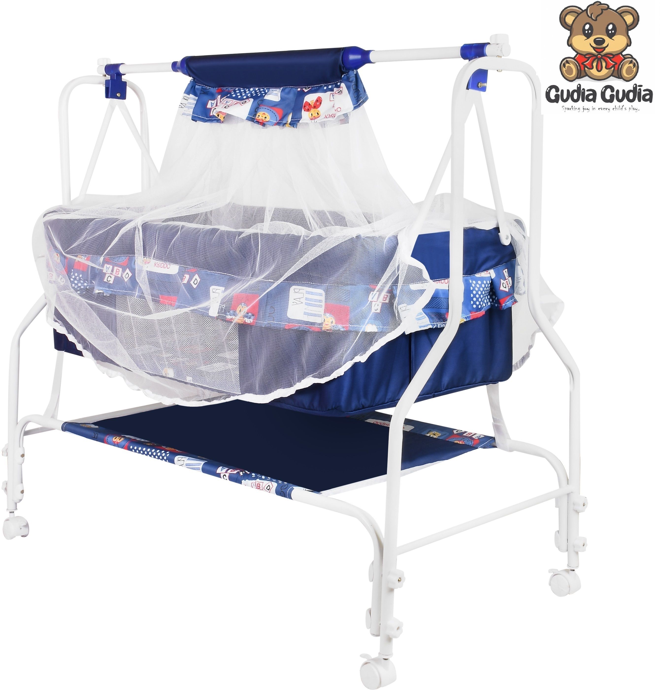 gudda gudia Cradle for kids cradle for baby boy and girl Cradle With Swing & Mosquito Net-picture-10