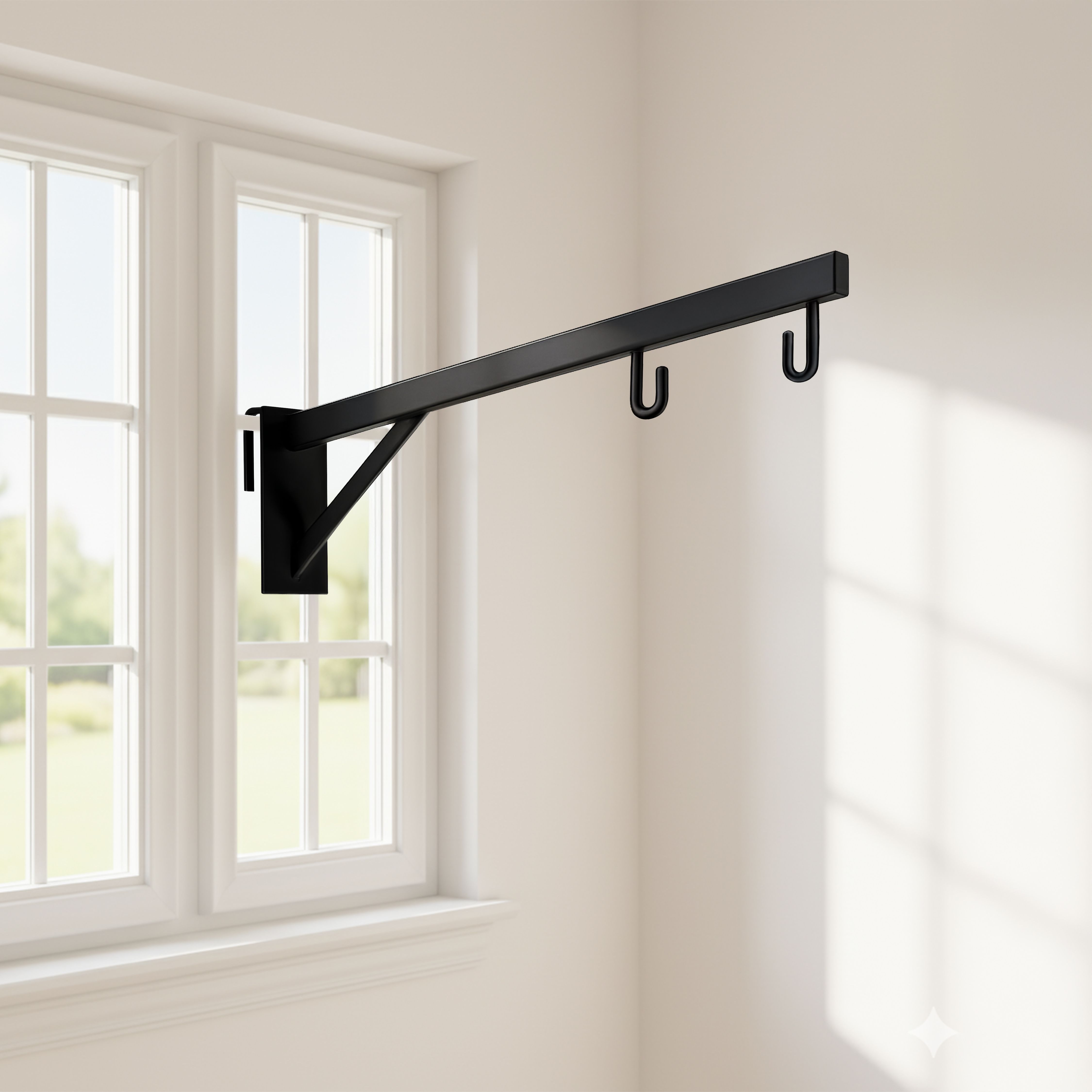 alfwings Baby Window Cradle Hanger | Up to 35 Kg Metal Rod-Black-1M-picture-11