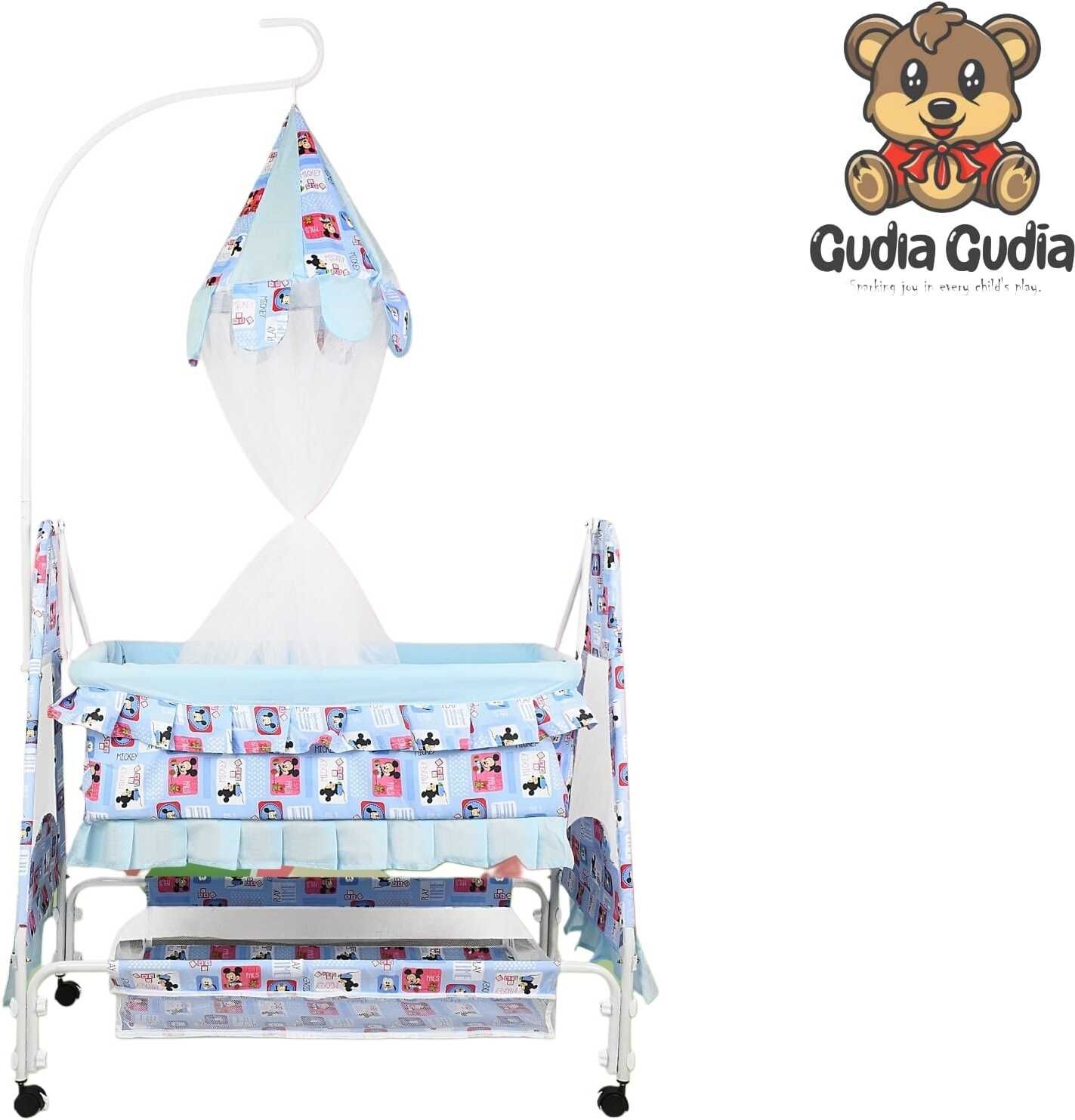 gudda gudia Cradle for kids cradle for baby boy and girl Cradle With Swing & Mosquito Net-picture-32