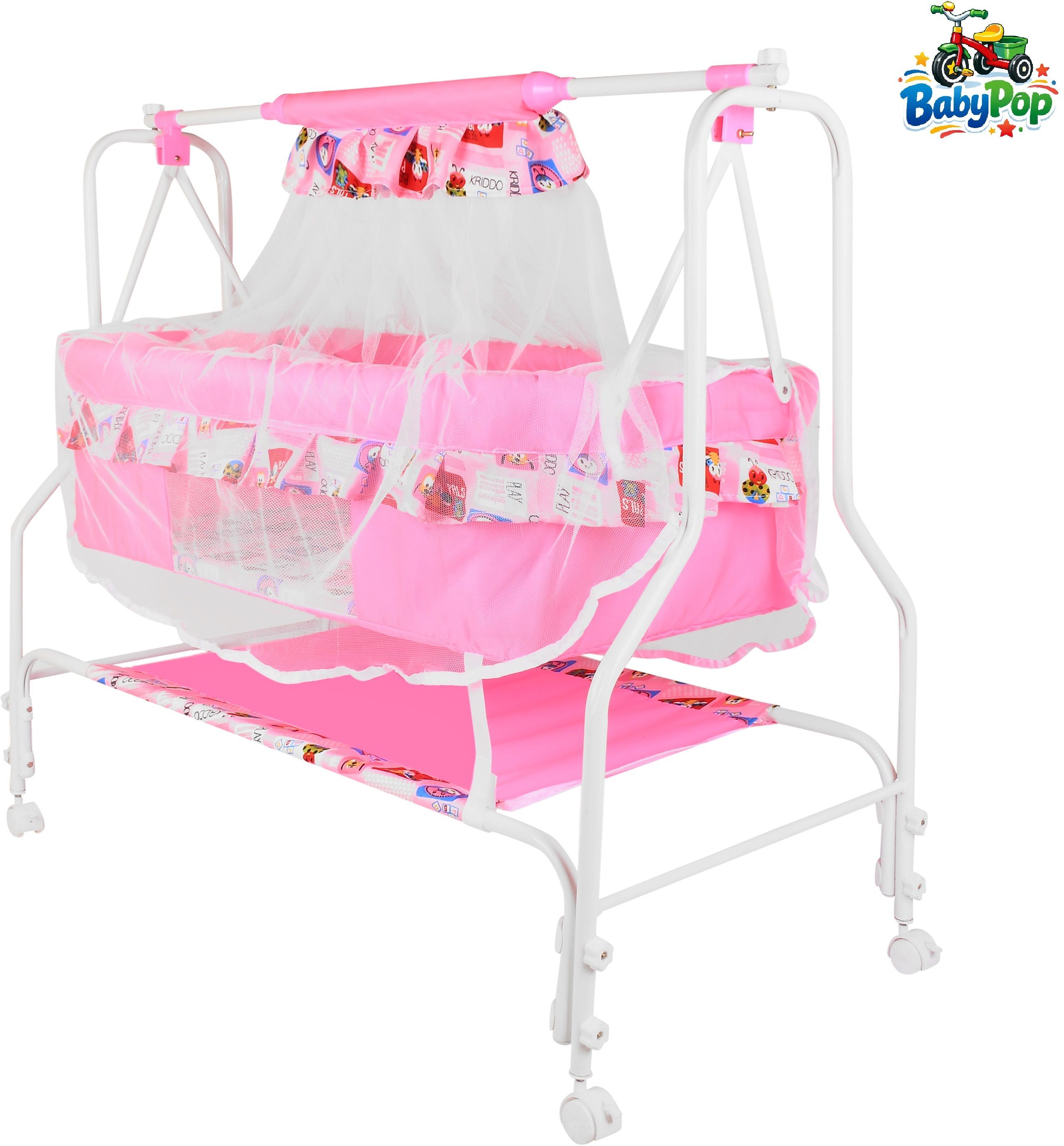 Cradle for kids cradle for baby boy and girl Cradle With Swing & Mosquito Net-image-33