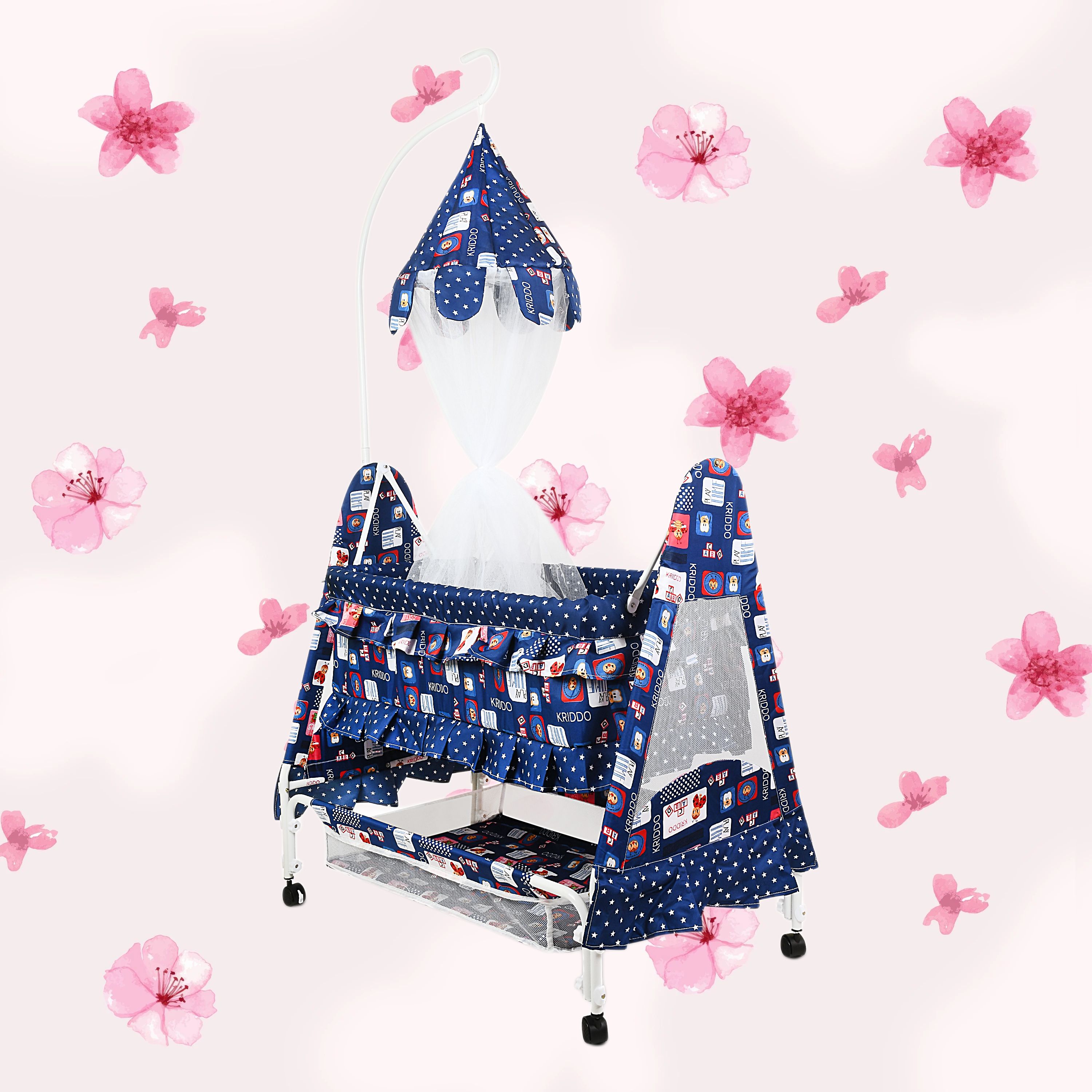 Cradle for kids cradle for baby boy and girl Cradle With Swing & Mosquito Net-image-25