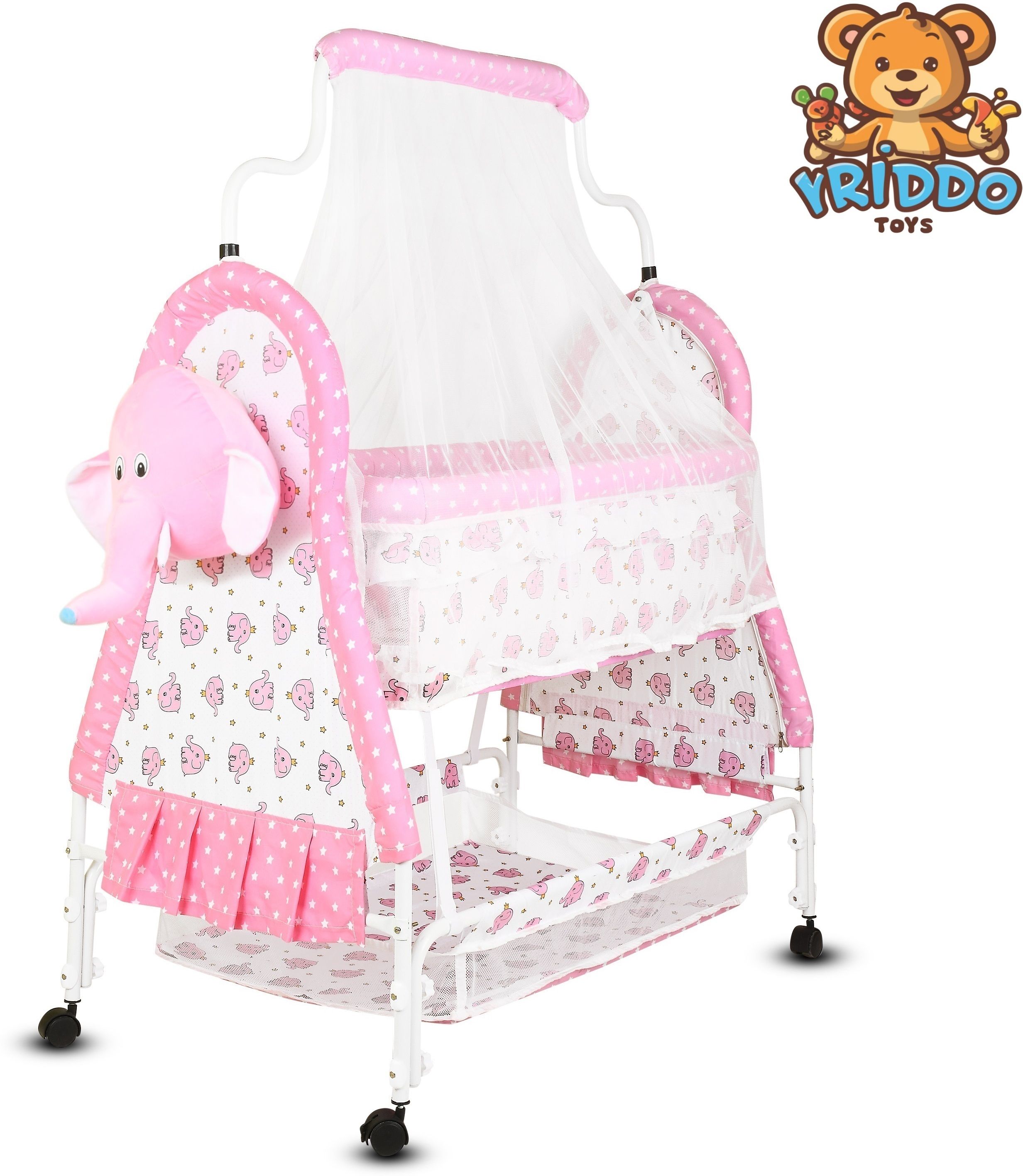 kriddo Cradle for kids cradle for baby boy and girl Cradle With Swing & Mosquito Net-picture-10