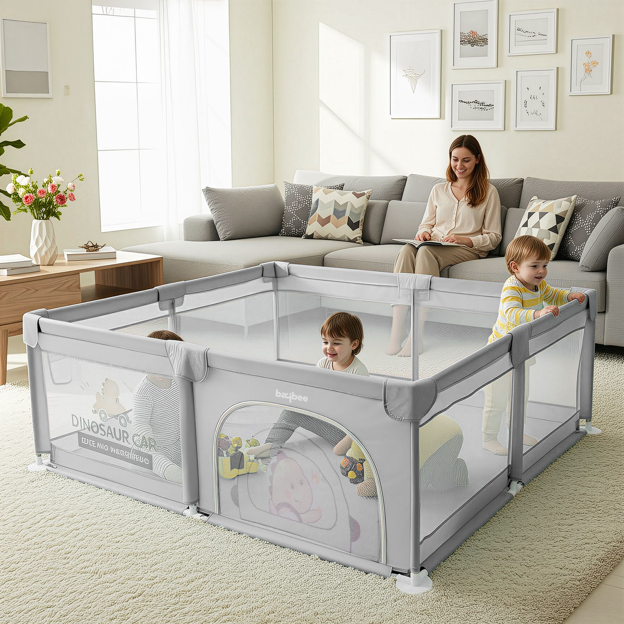 baybee Nestoria Kids Playpen for Baby Playards with Zipper Door & Toys Pouch-picture-13