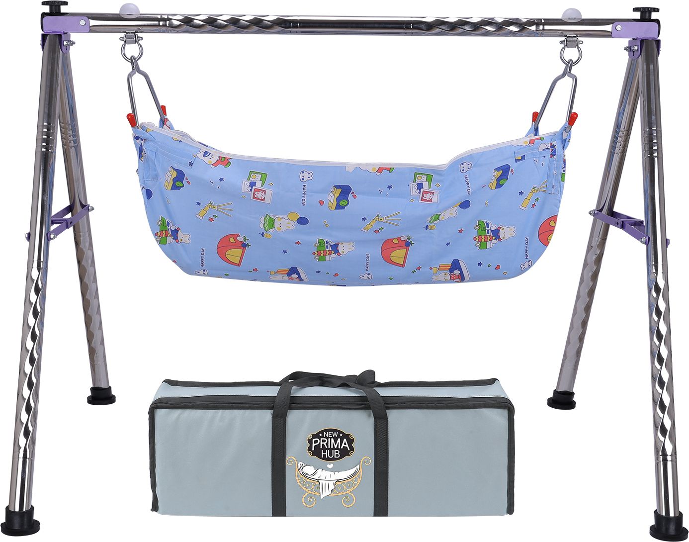 Foldable Baby Cradle Swing with Mosquito Net & Carry Bag | Lightweight Design-image-13