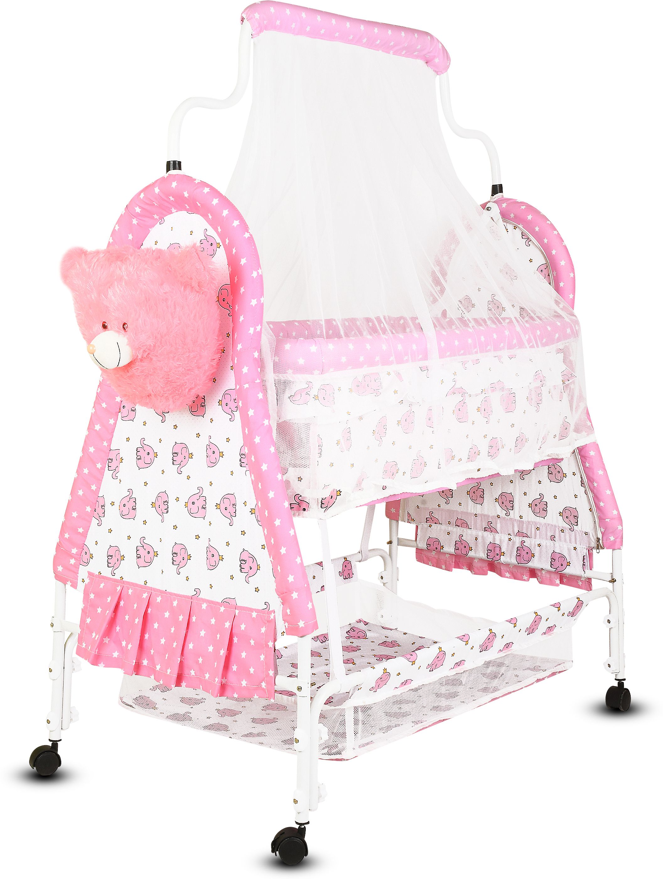 flammable Cradle for kids cradle for baby boy and girl Cradle With Swing & Mosquito Net-picture-19