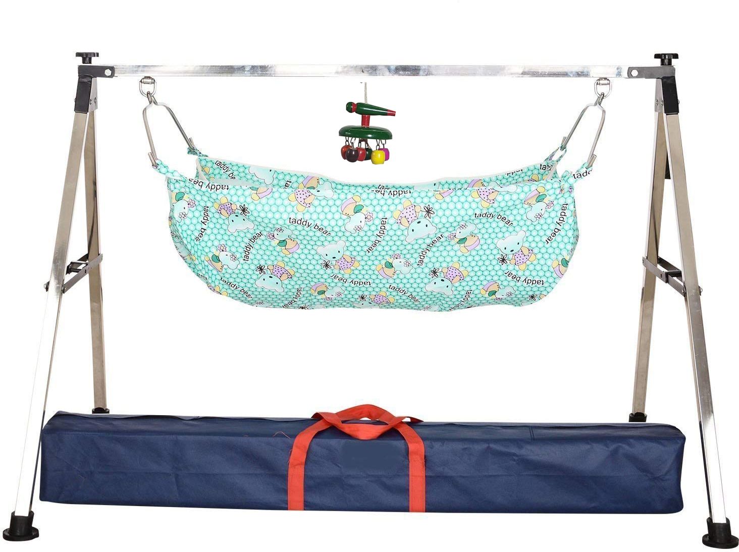 folding Unisex Baby Cradle/ghodiyu/Swing/jhula With Hammock cloth-image-19