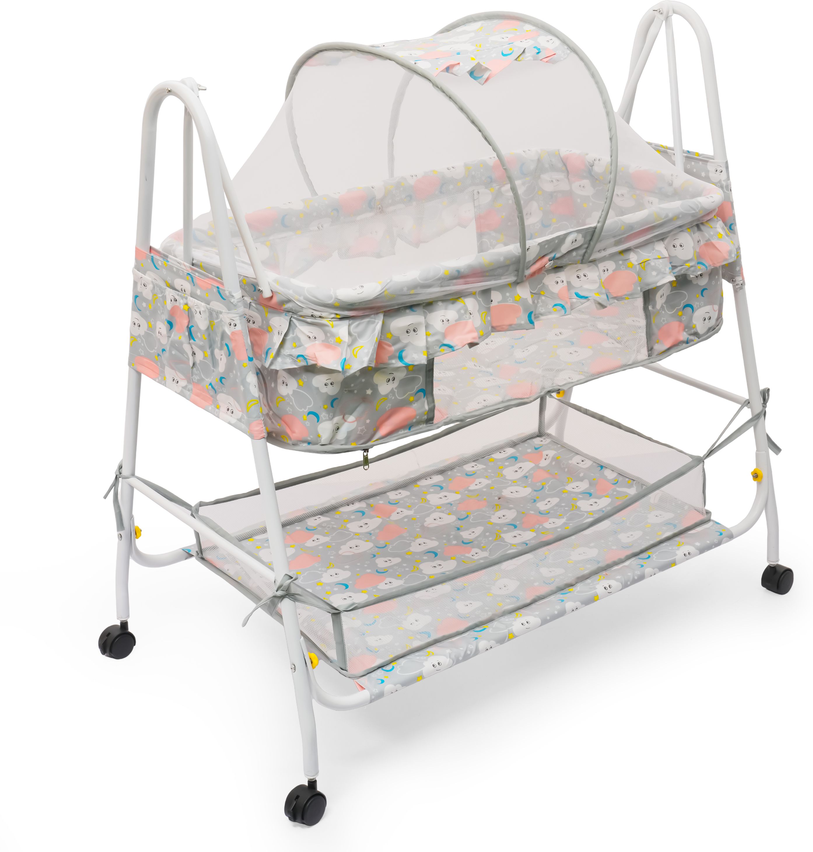 Portable Baby FIFI Cradle Black mix Swing with Mosquito Net for New Born Baby-image-33
