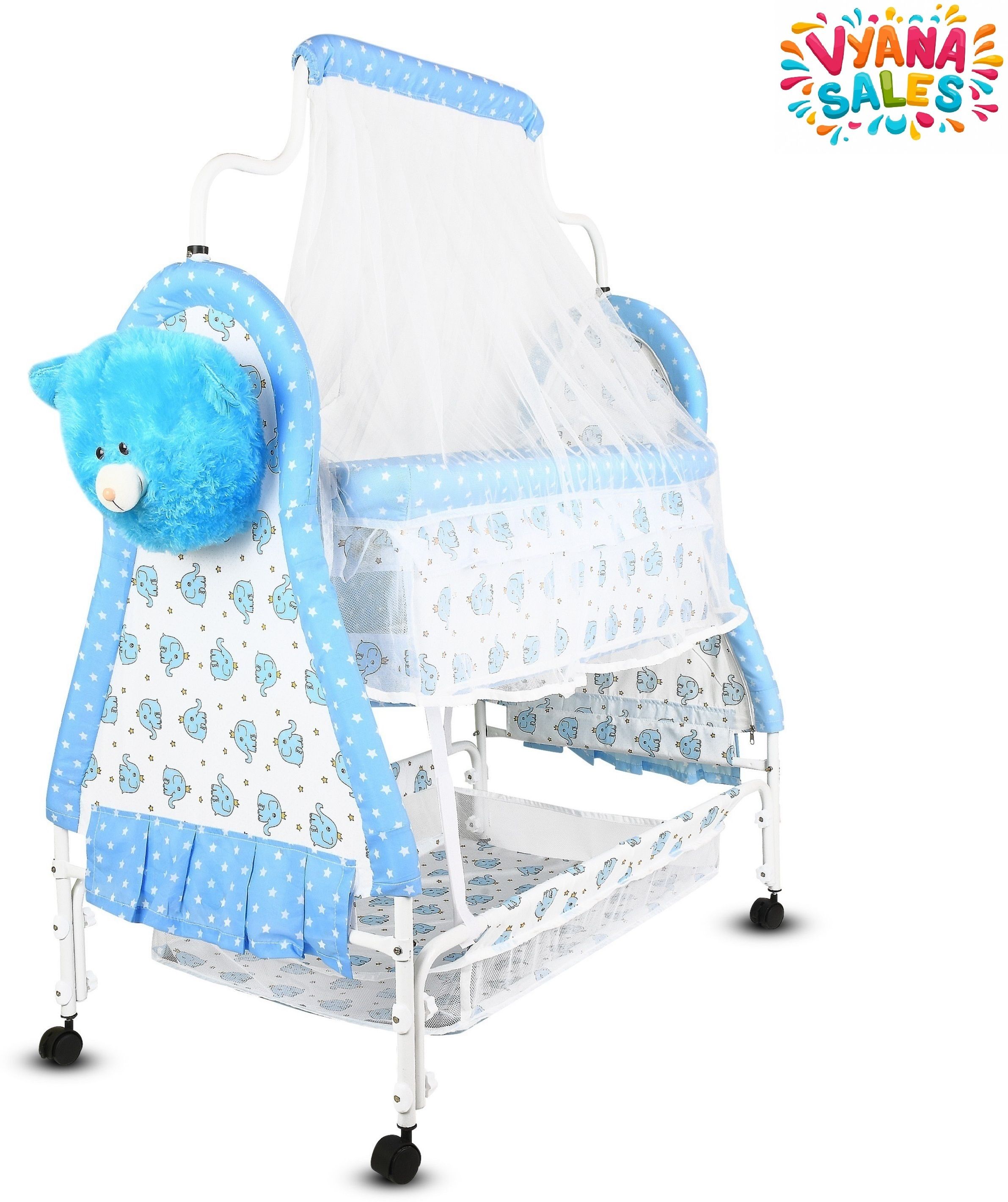 Cradle for kids cradle for baby boy and girl Cradle With Swing & Mosquito Net-image-38