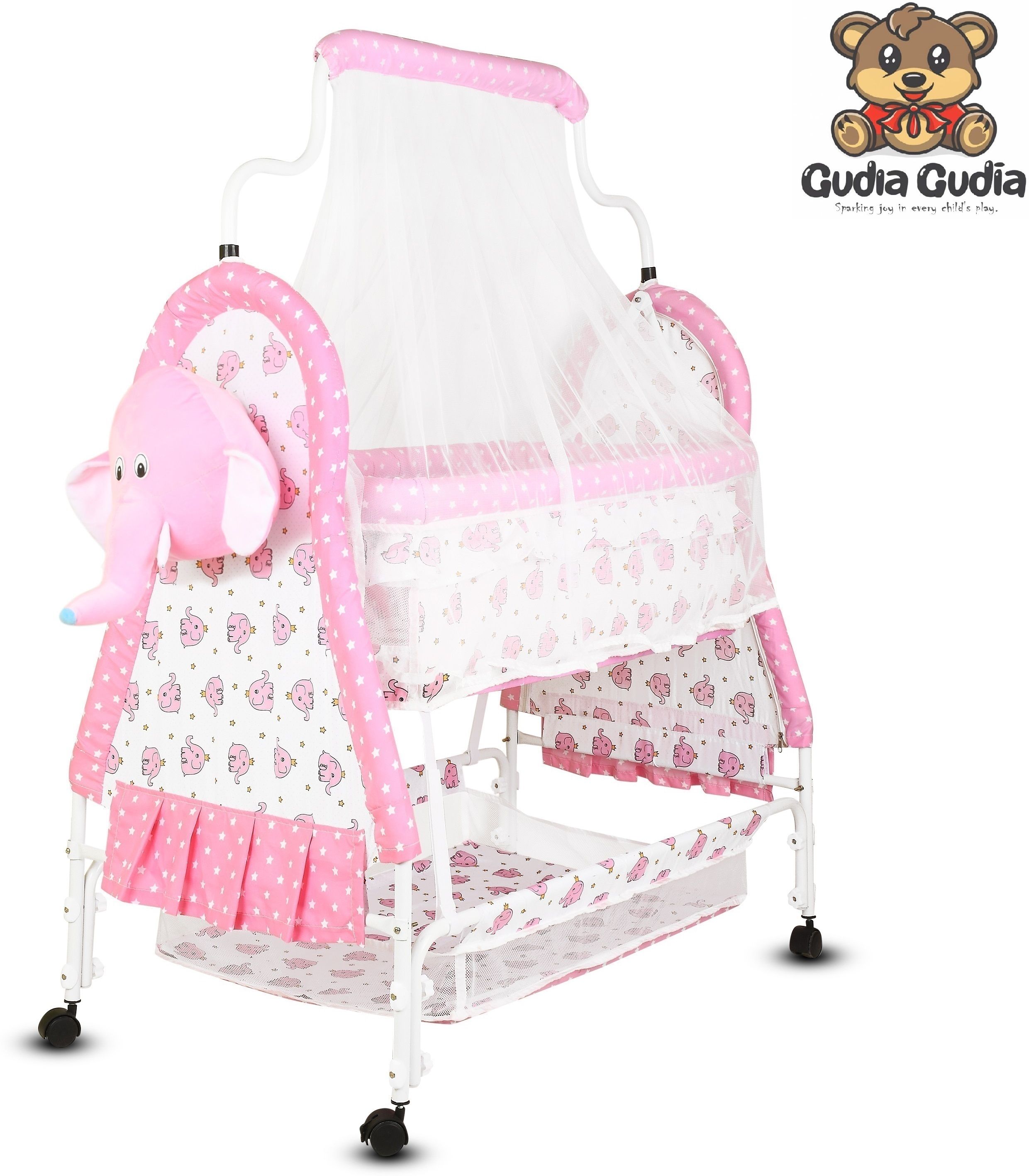 Cradle for kids cradle for baby boy and girl Cradle With Swing & Mosquito Net-image-41